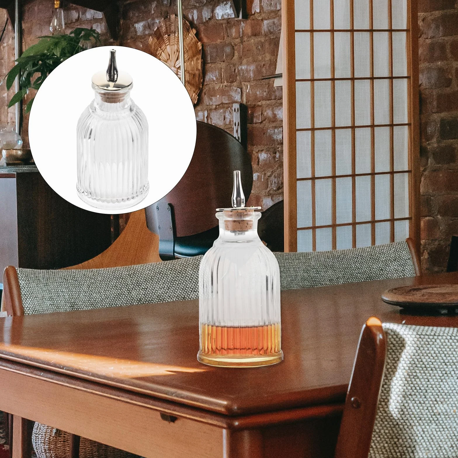 Botella Dispensadora de Vidrio de 90 Ml para Whisky y Absenta con Tapa, Elegante y Moderna para Fiestas y Cualquier Ocasión Color Aleatorio