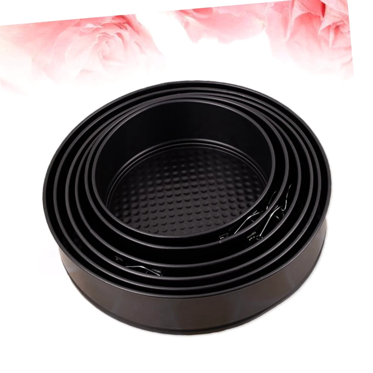 Cabilock 6pieza Moldes Redondos Antiadherentes Para Tartas Hebilla Acero Al Base De Panal Hornear Fiestas Casa Bodas