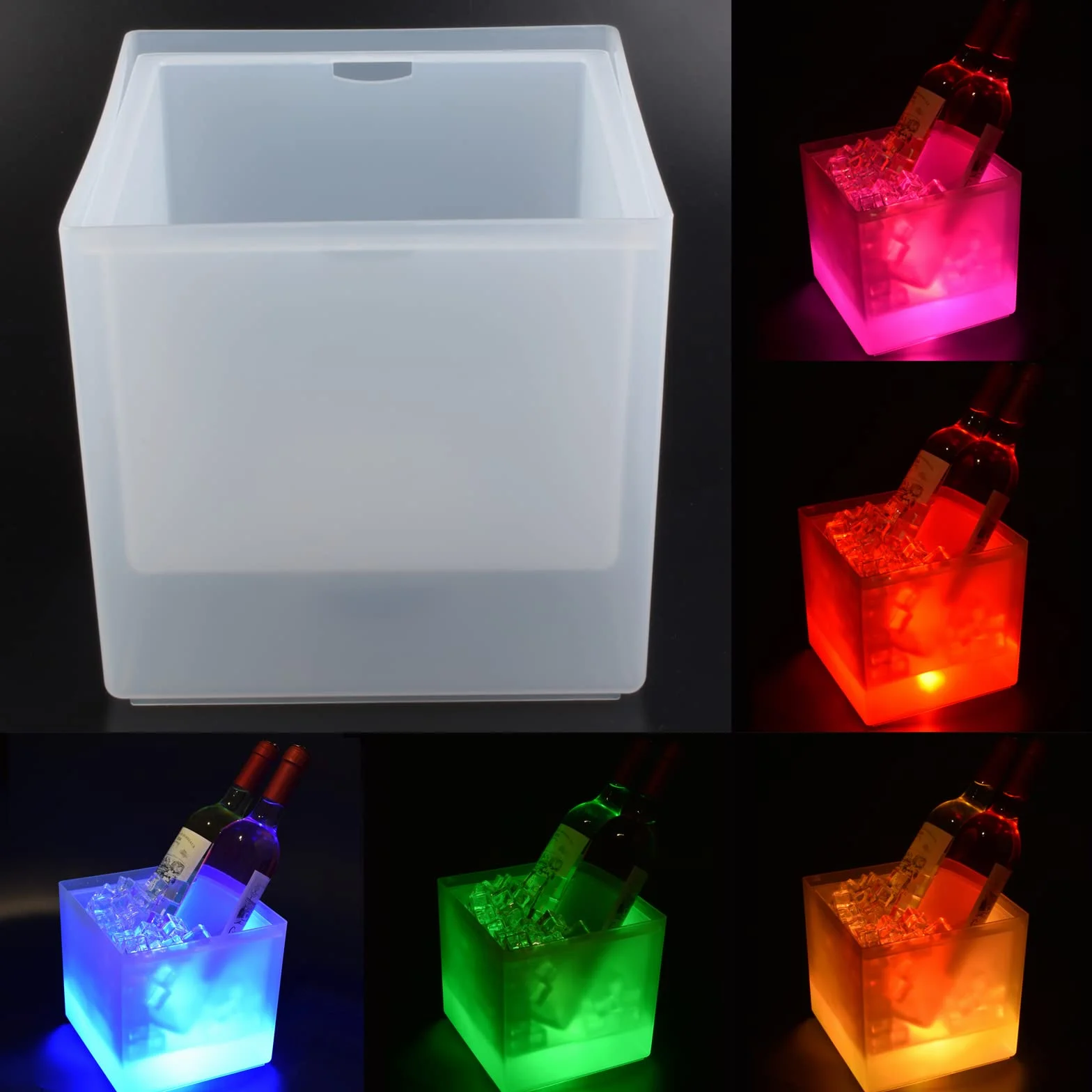 Cubo De Hielo Led De 3,5 Litros, Colorido Con Cambio Automático, Para Fiestas, Casas, Bares, Clubes, Restaurantes Temáticos, Ideal Para Congelar Vino Tinto, Cerveza
