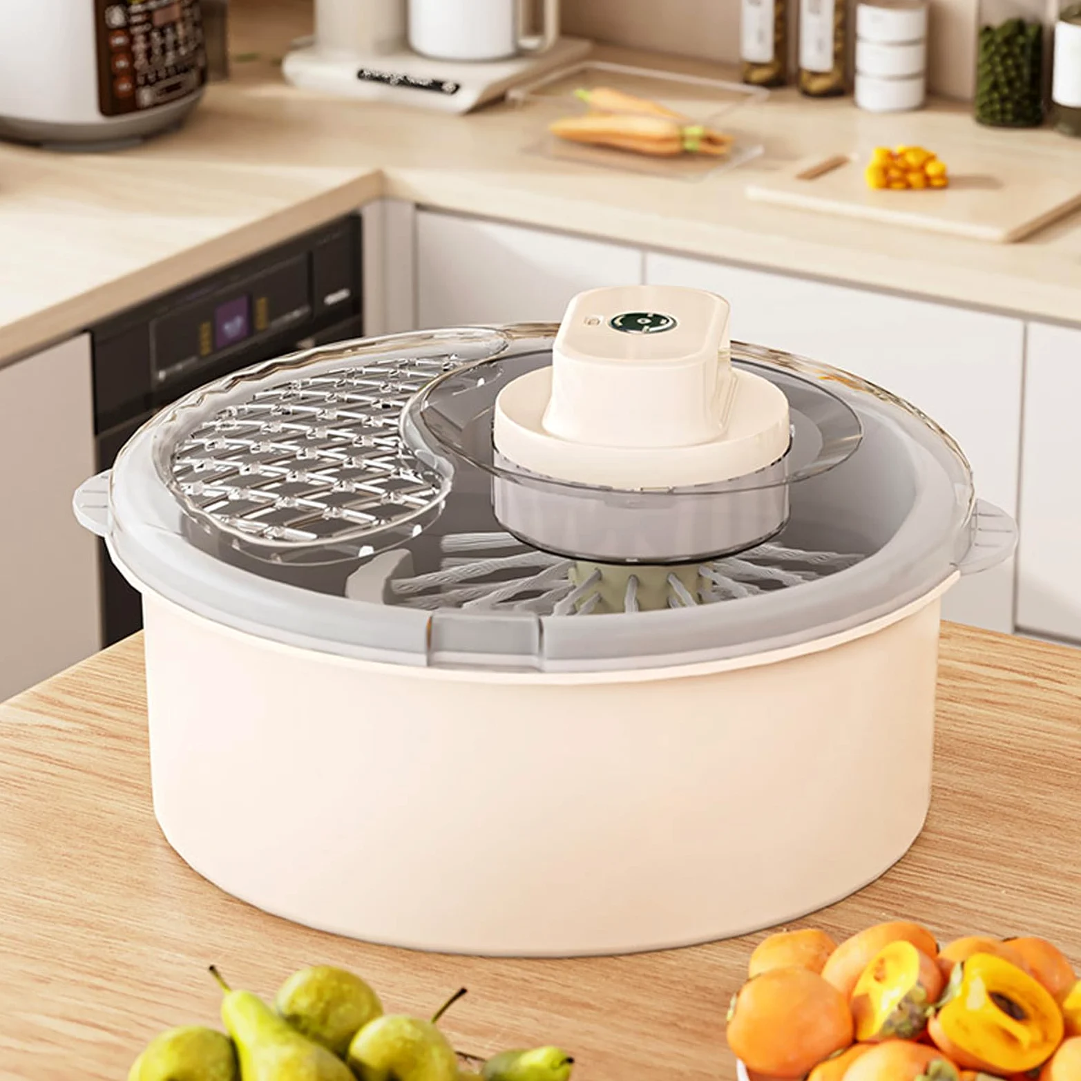 Centrifugador limpiador de frutas - Secador de cocina giratorio | eléctrica manual de frutas | Limpiador de alimentos eficiente para ensaladas, ensaladas, fresas, bayas y la preparación de