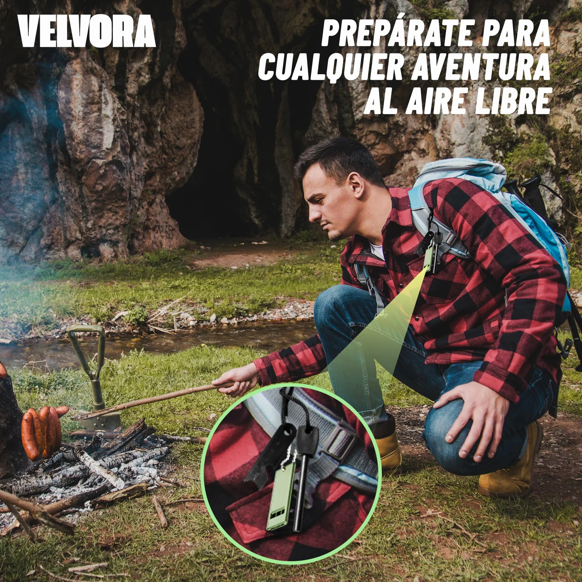 Pedernal Supervivencia Profesional - Arrancador de Fuego de Acero 20.000 Usos para Acampada