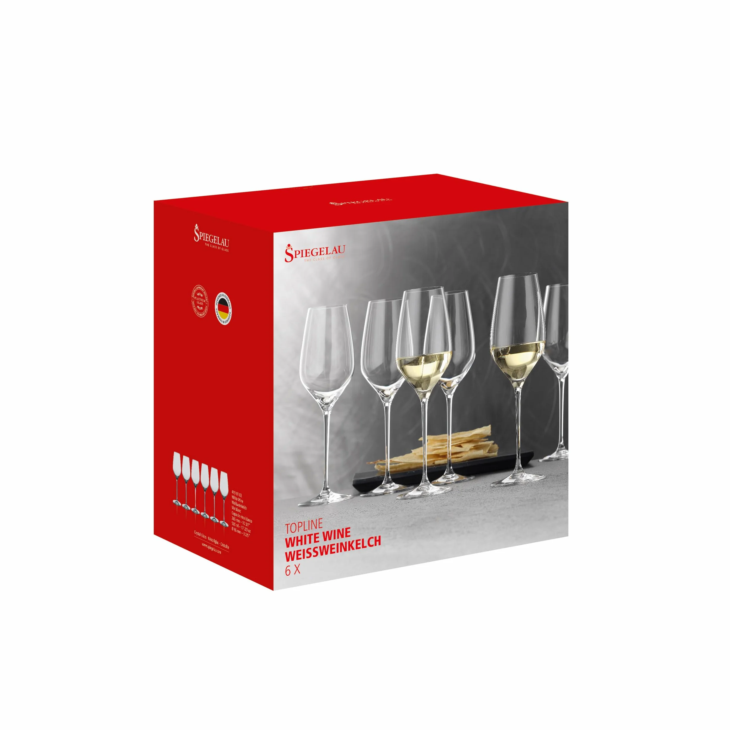 Spiegelau & Nachtmann, Topline 4190102 - Juego de 6 copas de vino blanco (cristal, 500 ml)