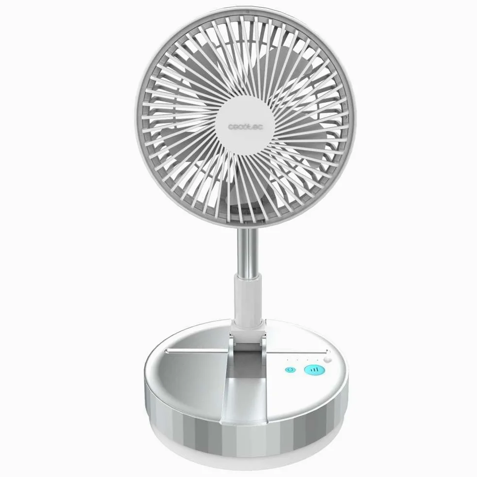 Cecotec Ventilador Portátil Plegable con Mando a Distancia EnergySilence 800 FoldAir Portable Control. Batería 7200mAh, Extensible, Oscilación Automática, 8 Pulgadas, 4 Velocidades