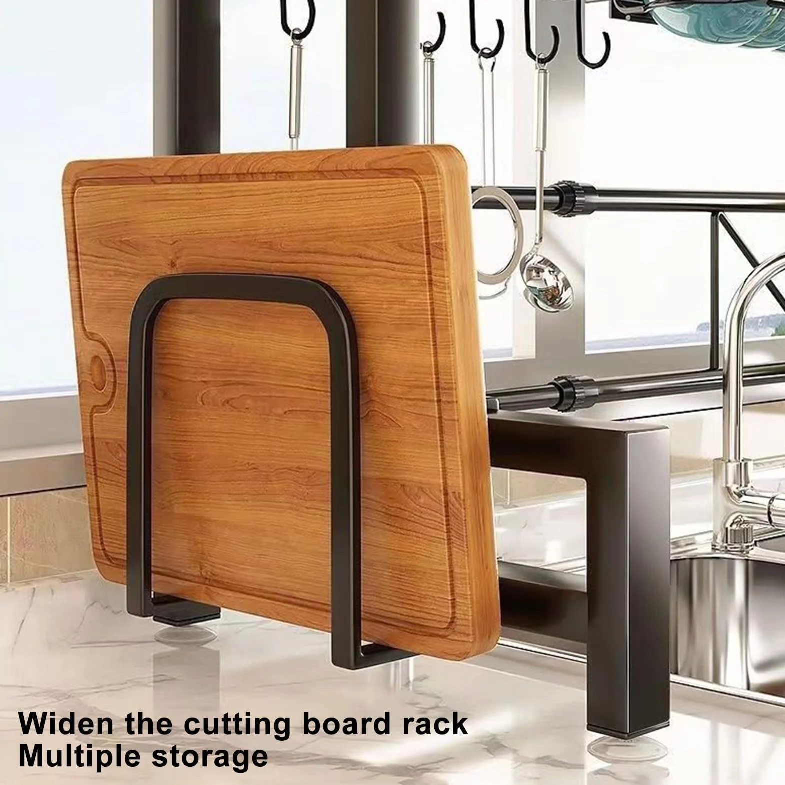 Escurridor de platos sobre el fregadero, escurridor de platos grandes, para fregaderos, estantes para fregaderos de cocina, estantes de secado para encimera de cocina, estante de 2 niveles