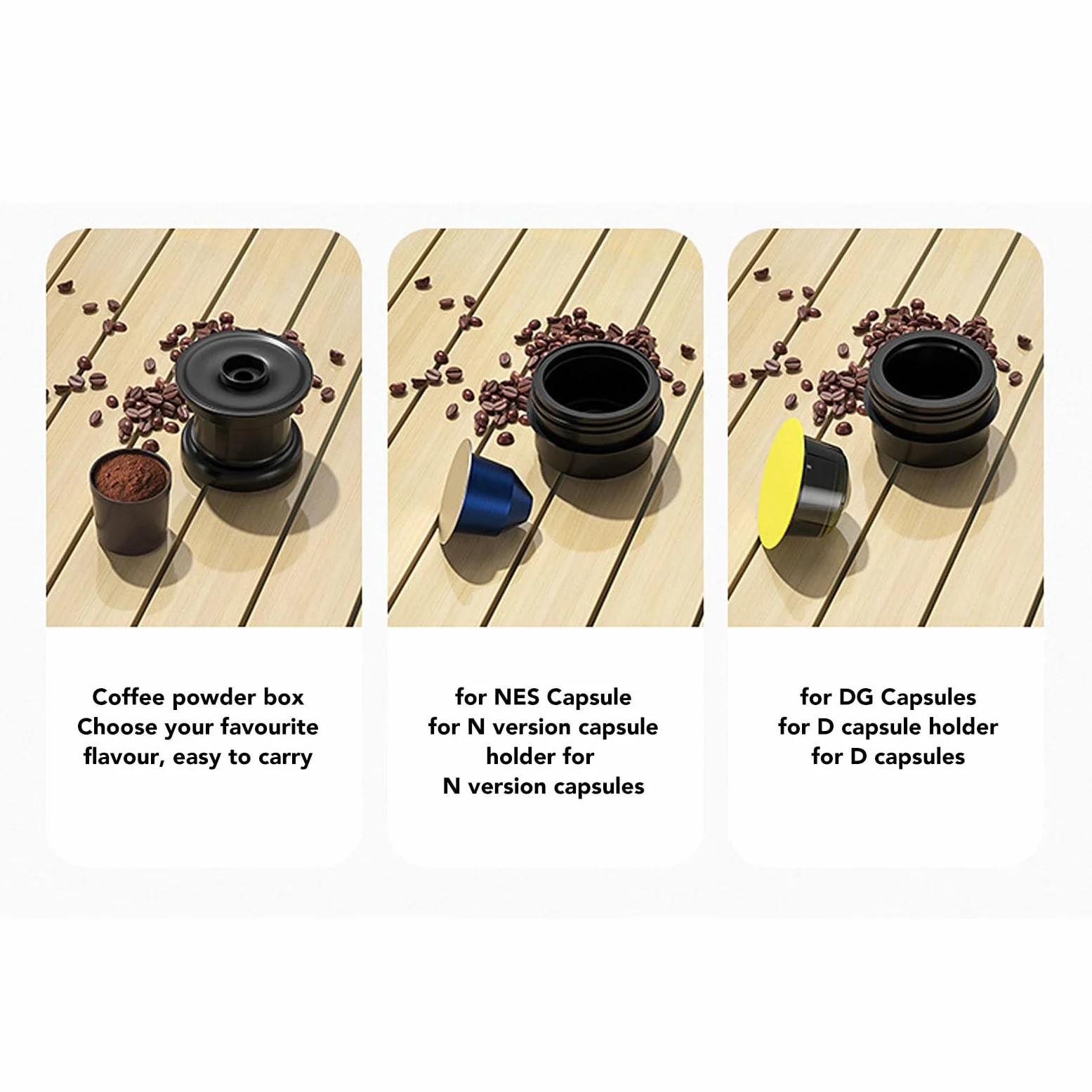 SUNGOOYUE Mini, 20 Bares, de Viaje Inalámbrica Autocalentable con Compartimento para Cápsulas 3 en 1 para Amantes del café