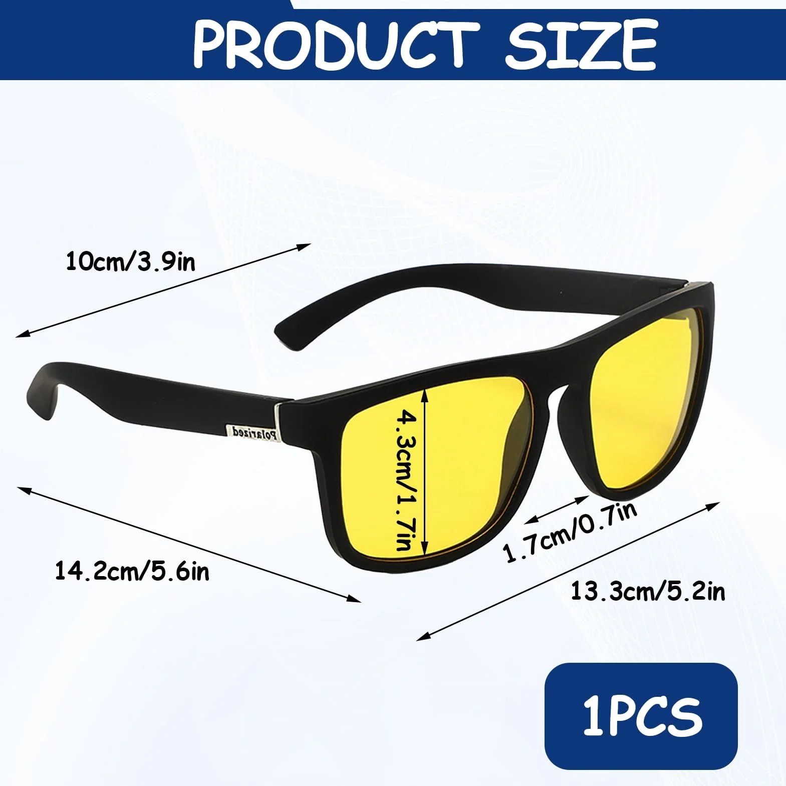 Gafas de conducción nocturna polarizadas, máxima seguridad en la noche y la lluvia, lentes amarillas que mejoran el contraste, protección UV400, antirreflectantes, para hombre y mujer