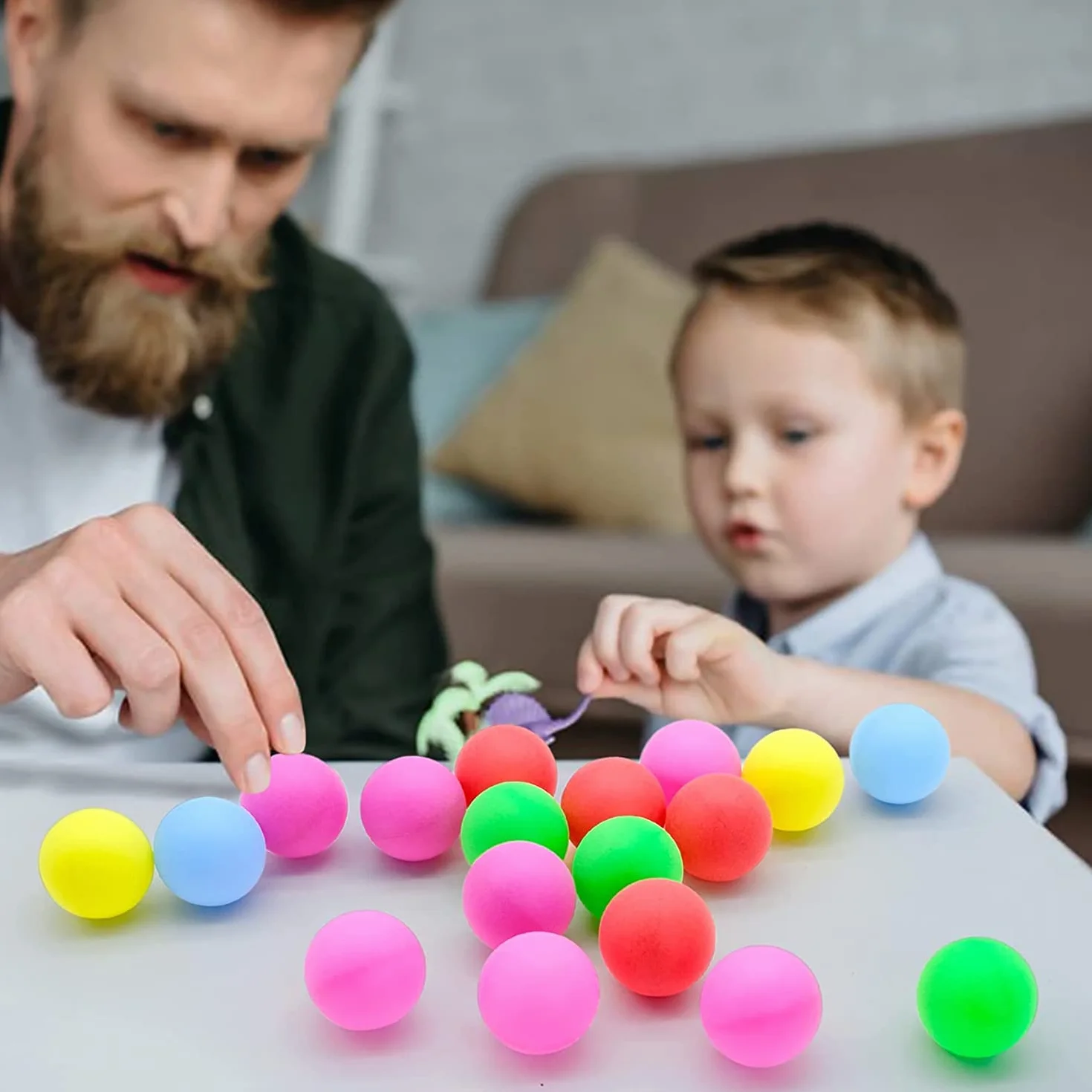 Pelotas de Ping Pong Colores Mezclados 40 mm - Tenis de Mesa, Juguete para Gatos y Niños