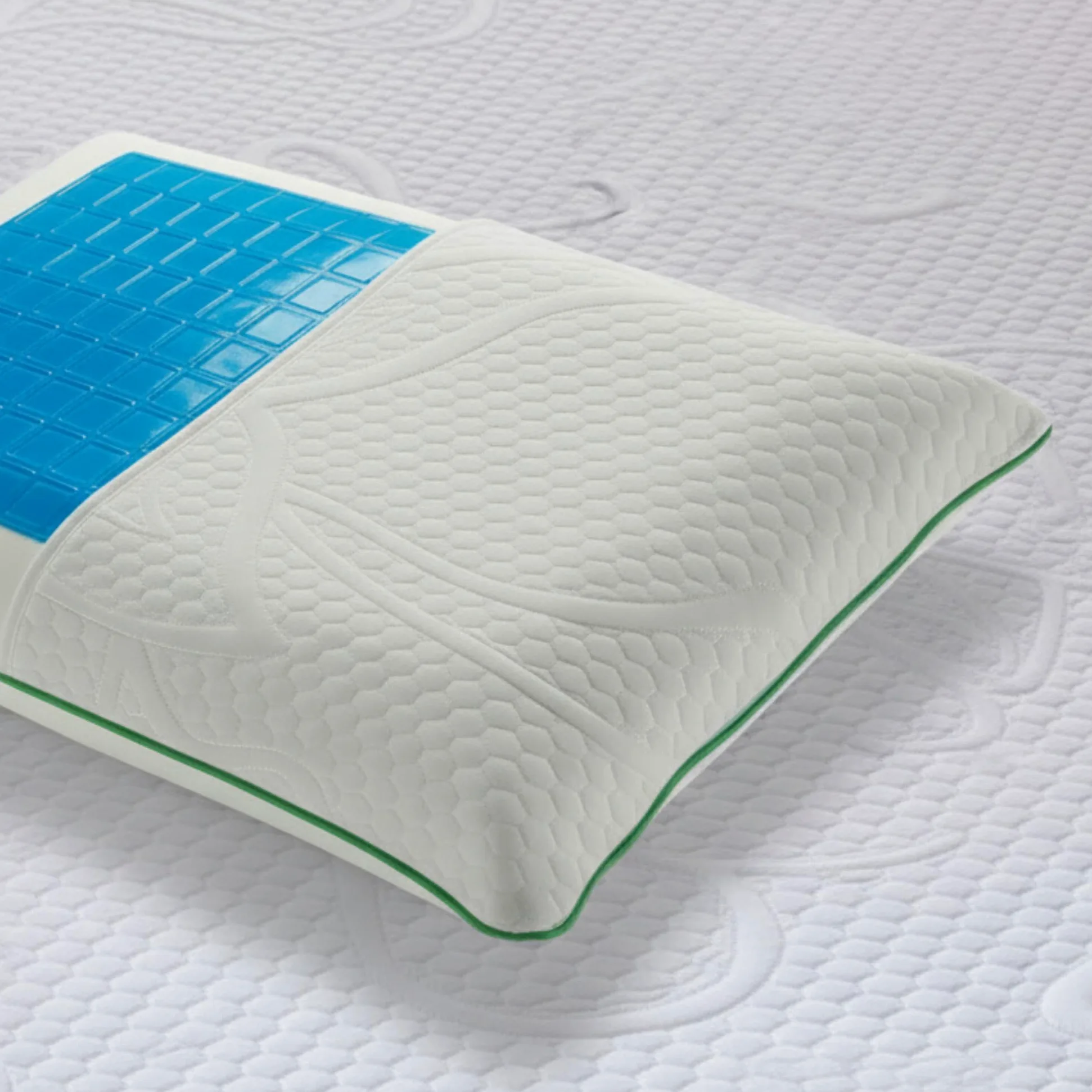 Bedshire Pillow - Almohada cervical para dormir, ortopédica, refrescante, almohada con espuma viscoelástica HD, funda de algodón con gel termorregulador desenfundable de 13 cm de altura, fabricada en