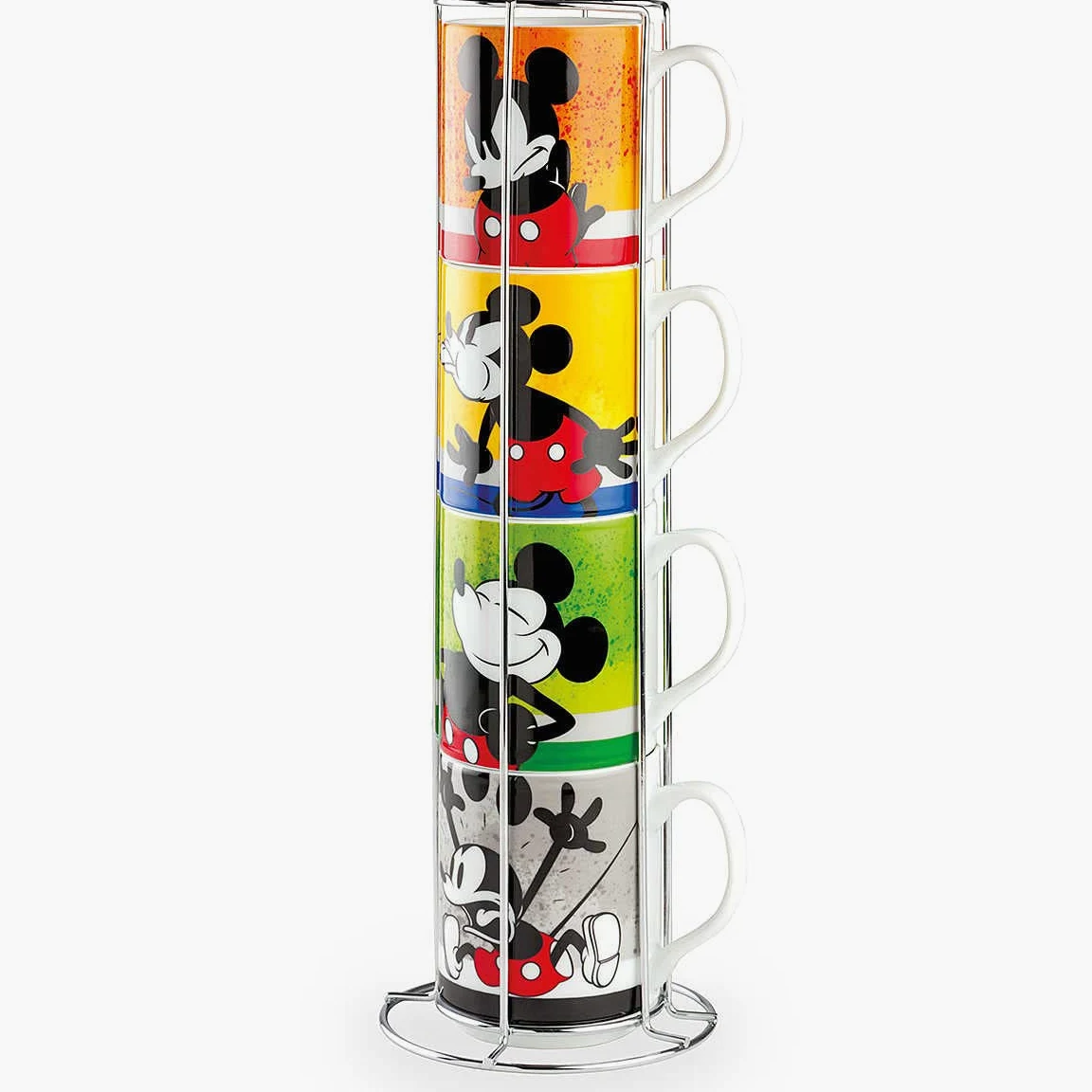 Egan Juego de 4 tazas apilables Mickey I Am + Metalrack ML. 350 PWM21I/4AM multicolor