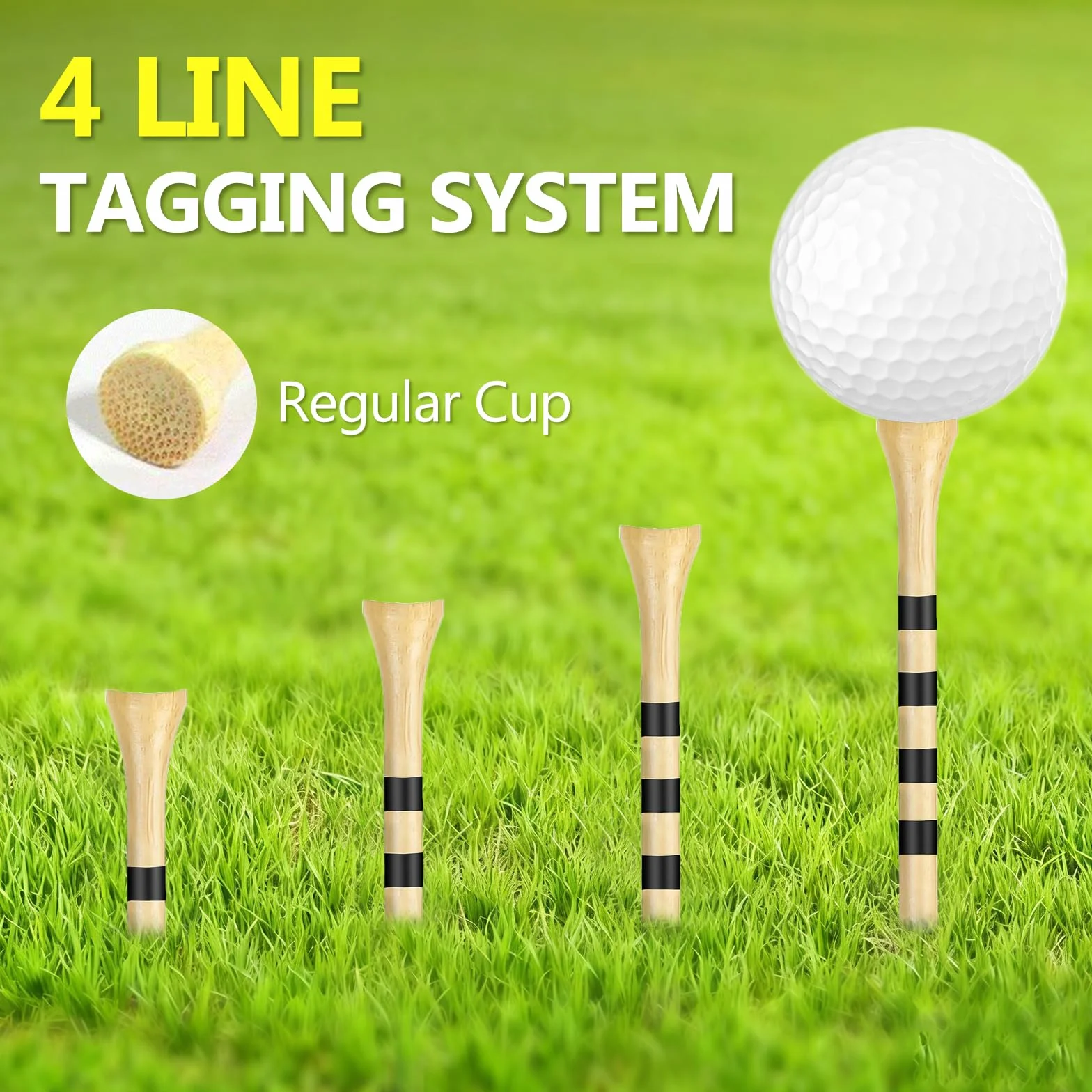 50 Pezzi Golf Tees 83 mm Madera Camiseta Larga Sostenibles Accesorios Golf Práctica Juego