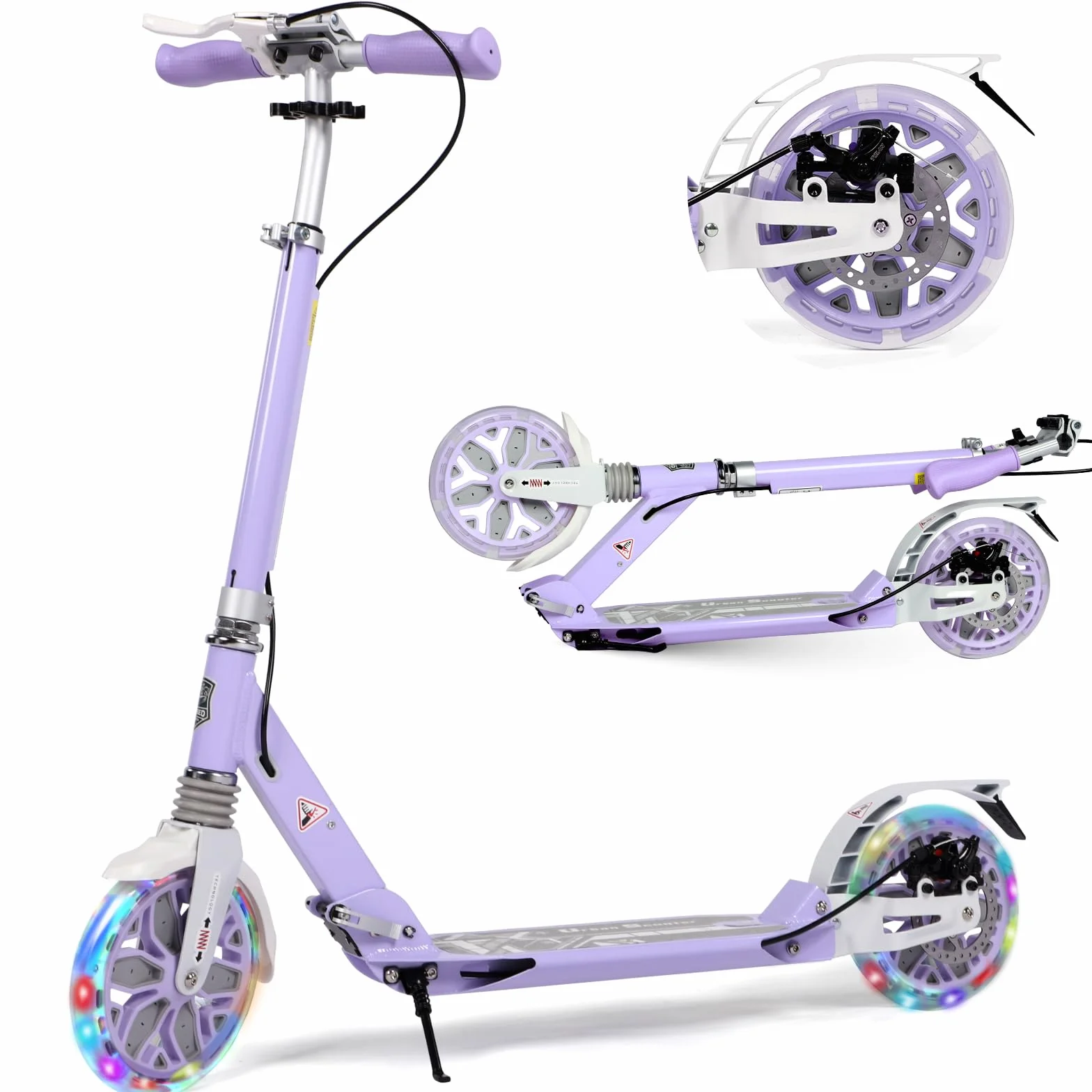 Patinete para niños adultos Ruedas Grandes 200 mm Frenos de Disco Doble absorción Impactos