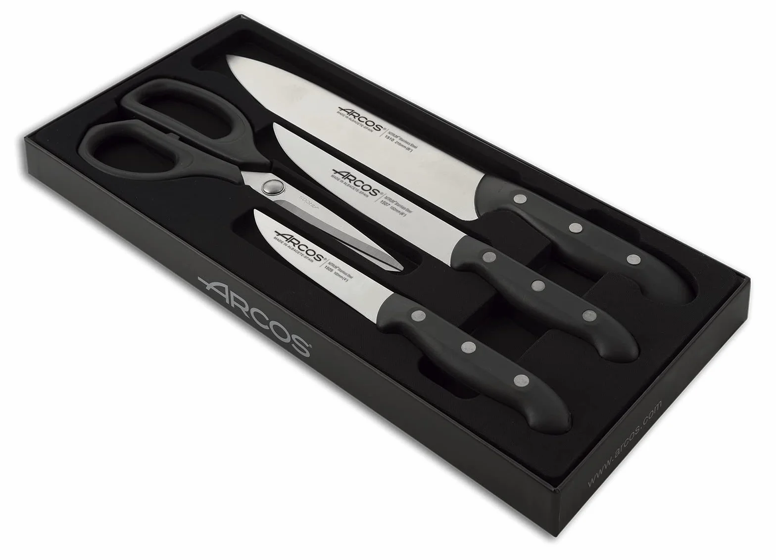 Arcos Juego de Cuchillos de Cocina 4 Piezas Acero Inoxidable Serie Maitre