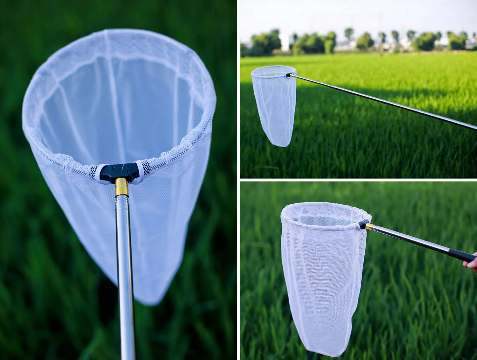 Red de Pesca Niños 150cm Mango Telescópico Extensible para Estanque Piscina Atrapar Insectos Mariposas Cangrejos