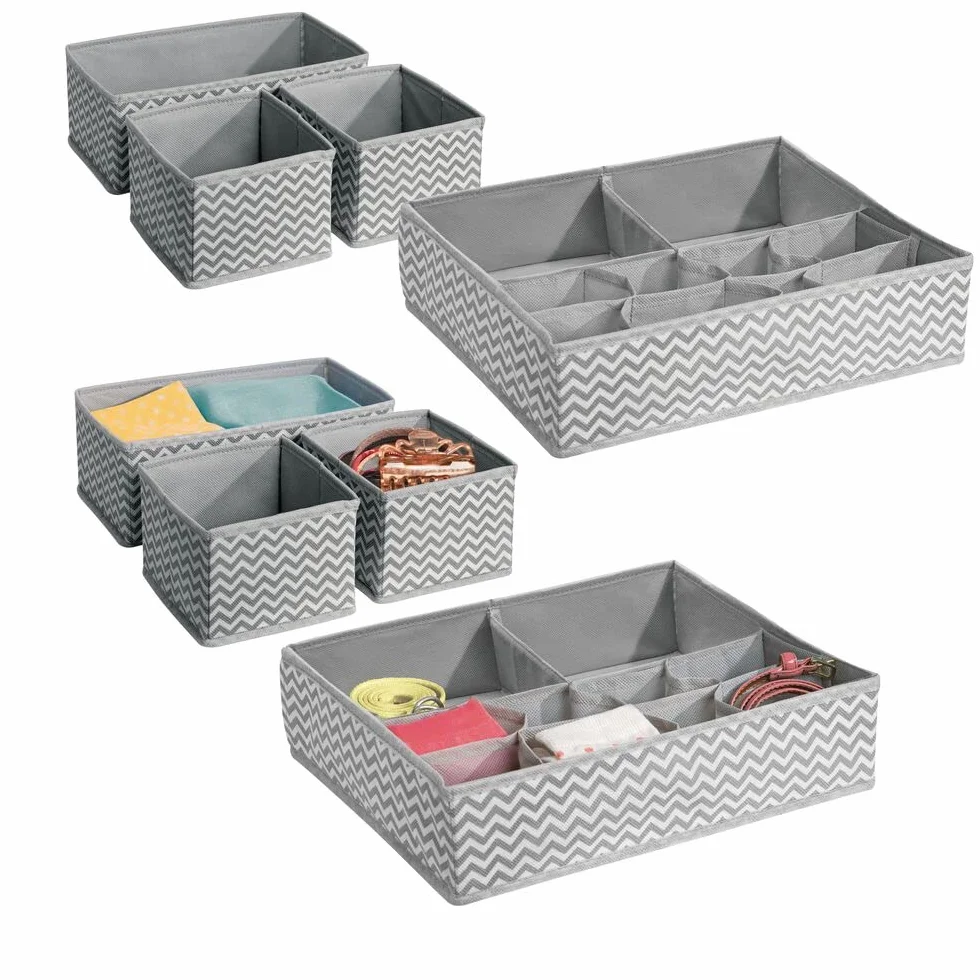 mDesign Caja de almacenamiento para armarios 3 formatos juego de 8