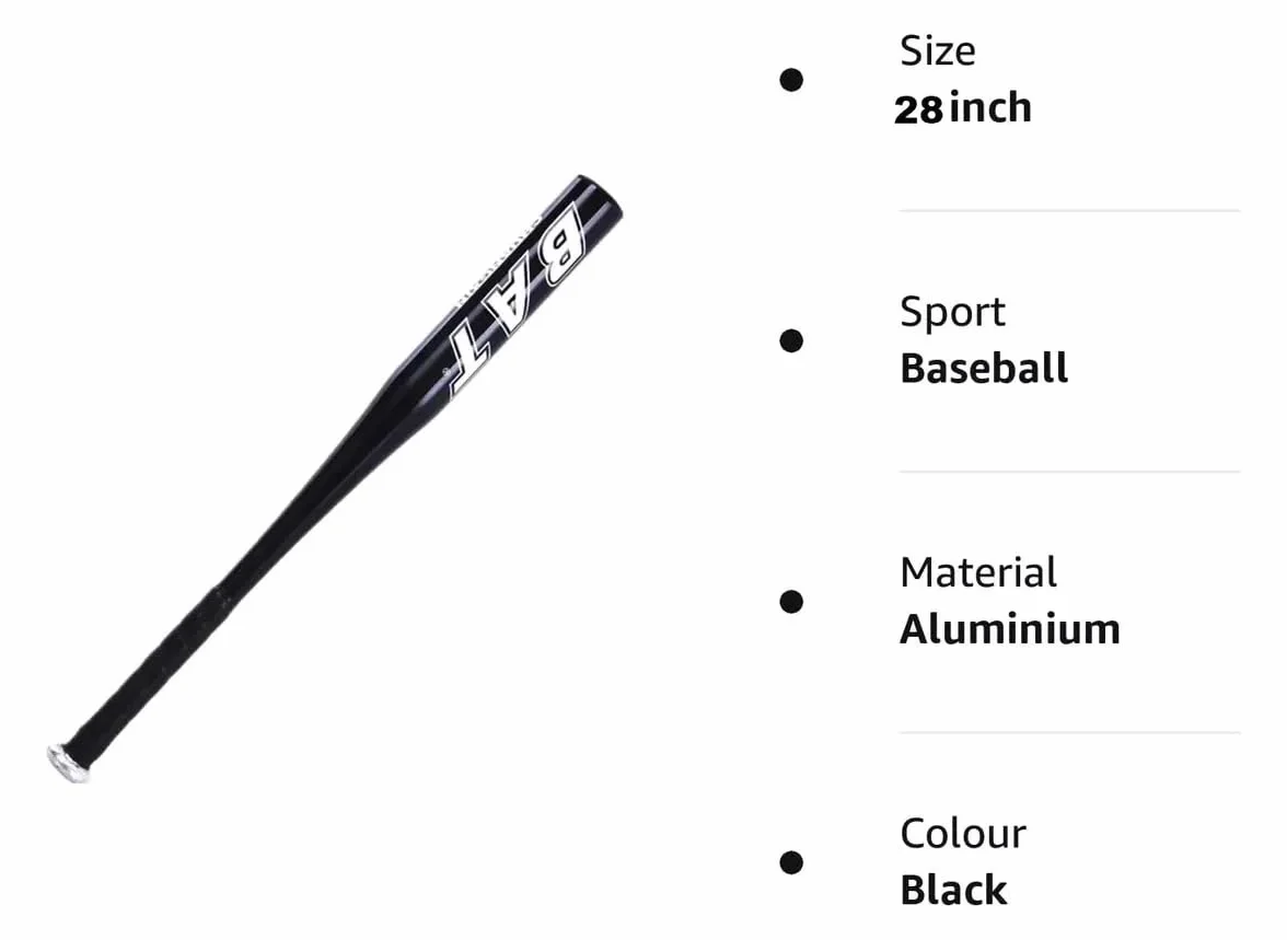 YIJIA Bate de béisbol de Aluminio 71,12 cm (28 Pulgadas) para Entrenamiento y Juegos