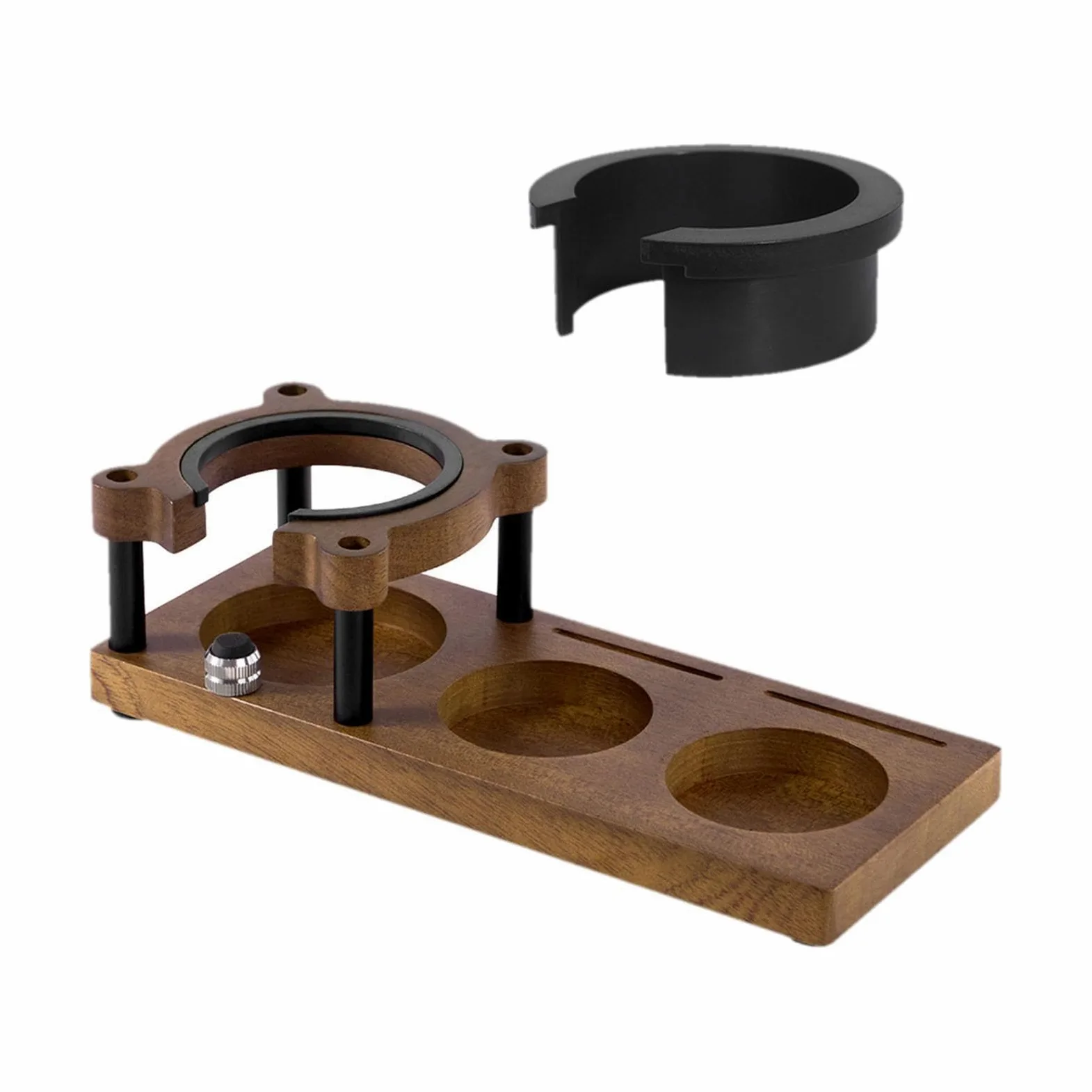 Estación de prensado de café, organizador de café, base de Para madera duradera para prensado de, barra de cocina, soporte ajustable para, Color de registro, rectángulo