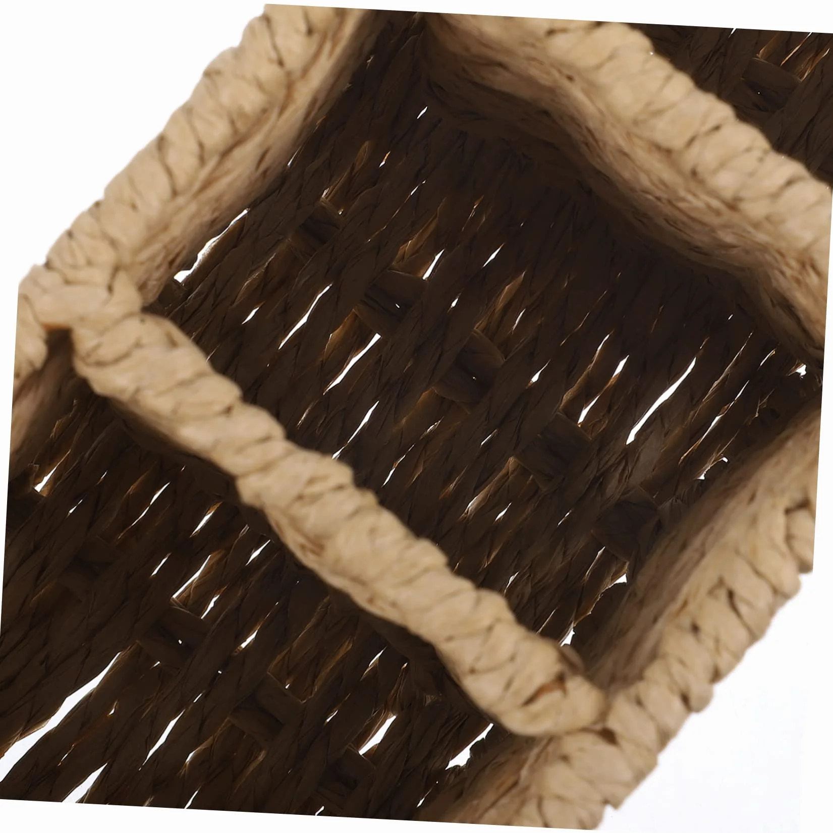 PRETYZOOM Cesta De Almacenamiento Tejida De Cuerda De Papel Beige para Cubiertos y Utensilios De Cocina Soporte Organizador para Tenedores y Cucharas para Hogar y Restaurantes