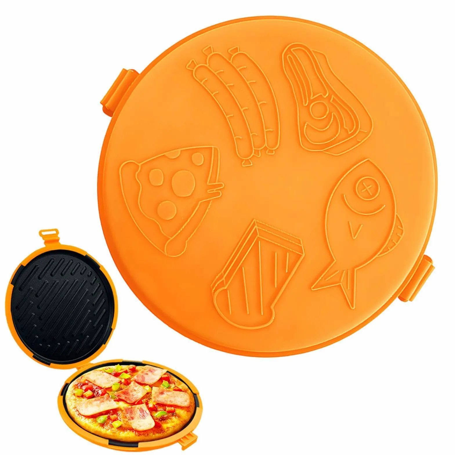 Bandeja para hornear sándwiches en microondas Plancha de calentamiento | Parrilla para sándwiches de microondas para Horno, Desayunos, Cocina y Residencia Universitaria