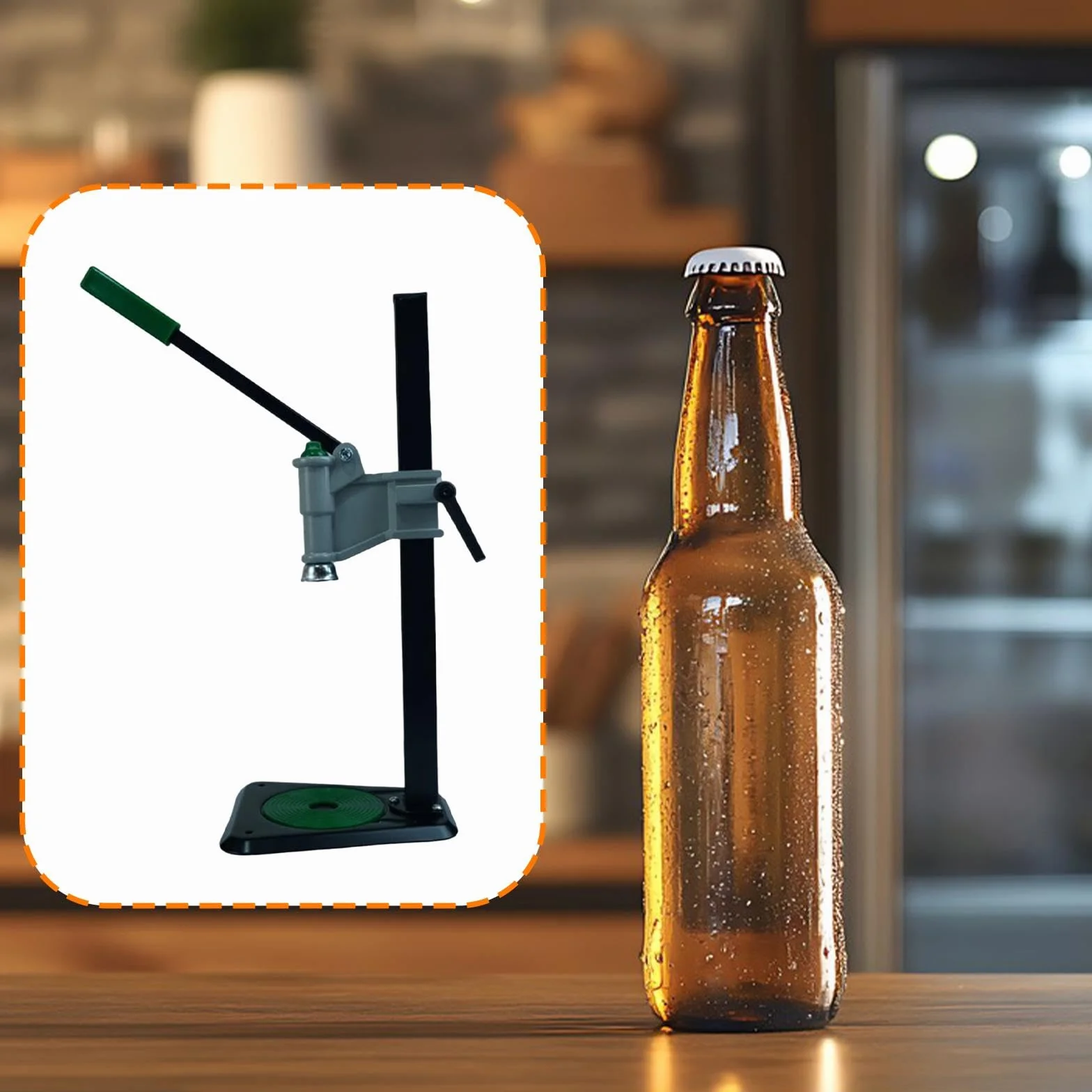 Tapadora Manual de Botellas de Cerveza, Estable para Botellas de Vidrio de, de Acero Inoxidable.