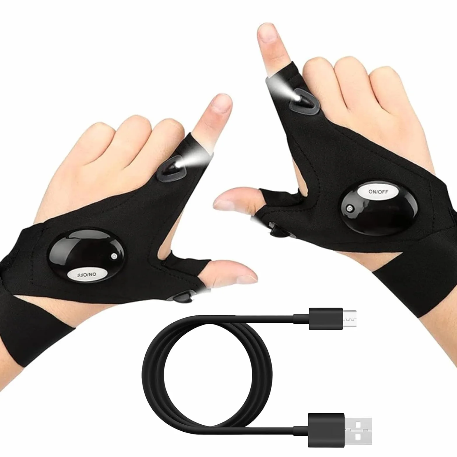 Guantes LED Linterna para Pesca al Aire Libre Supervivencia Emergencia
