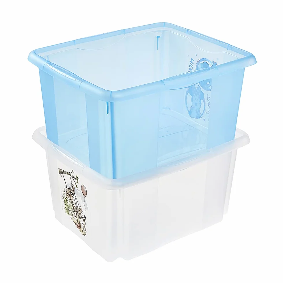 Keeeper Caja de almacenamiento Winnie 24 l Giratoria apilable Natural transparente