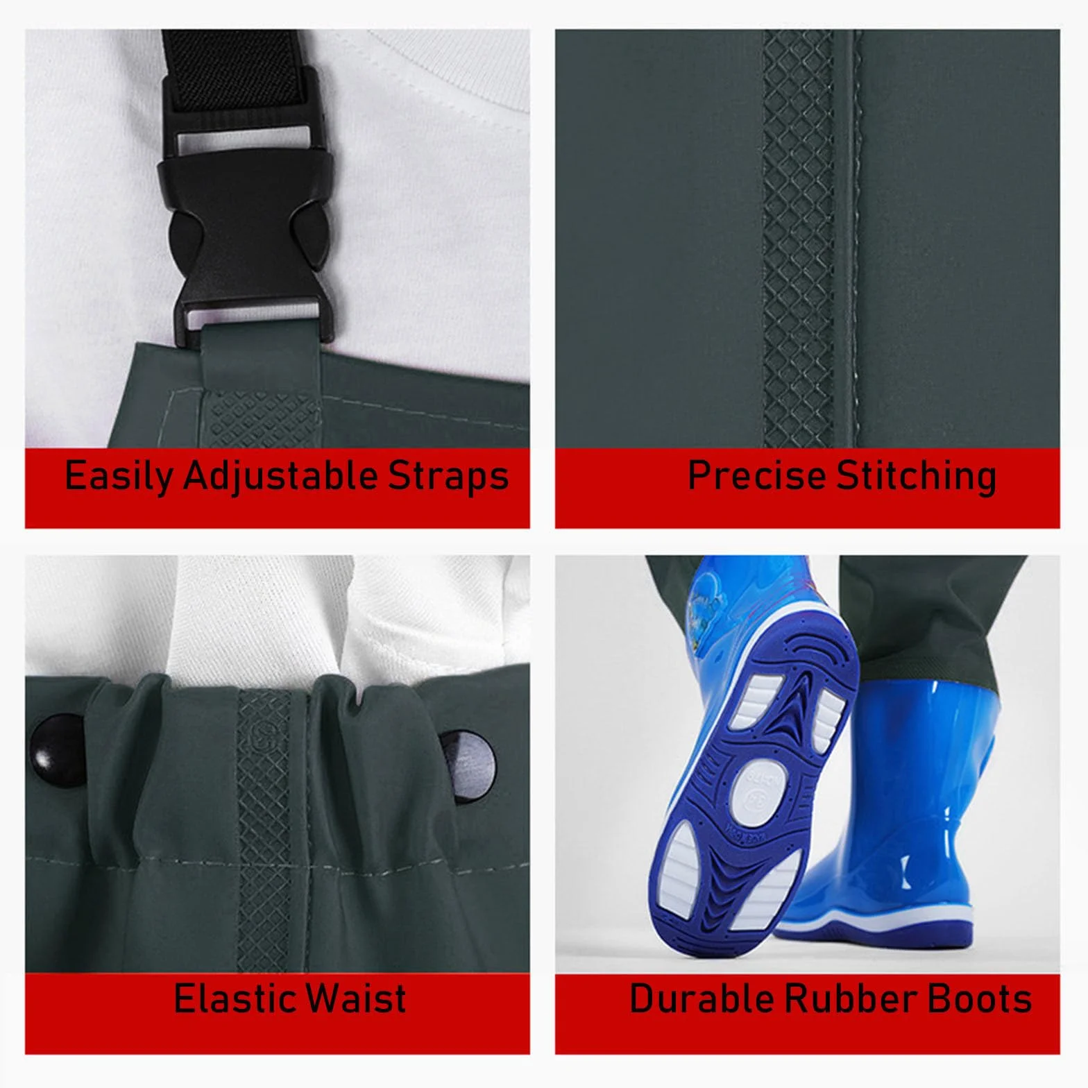 Generisch Baby Neutral Ropa Pesca Infantil Impermeable Vadeadores de Caza con Botas Ropa Bebé 2 Años