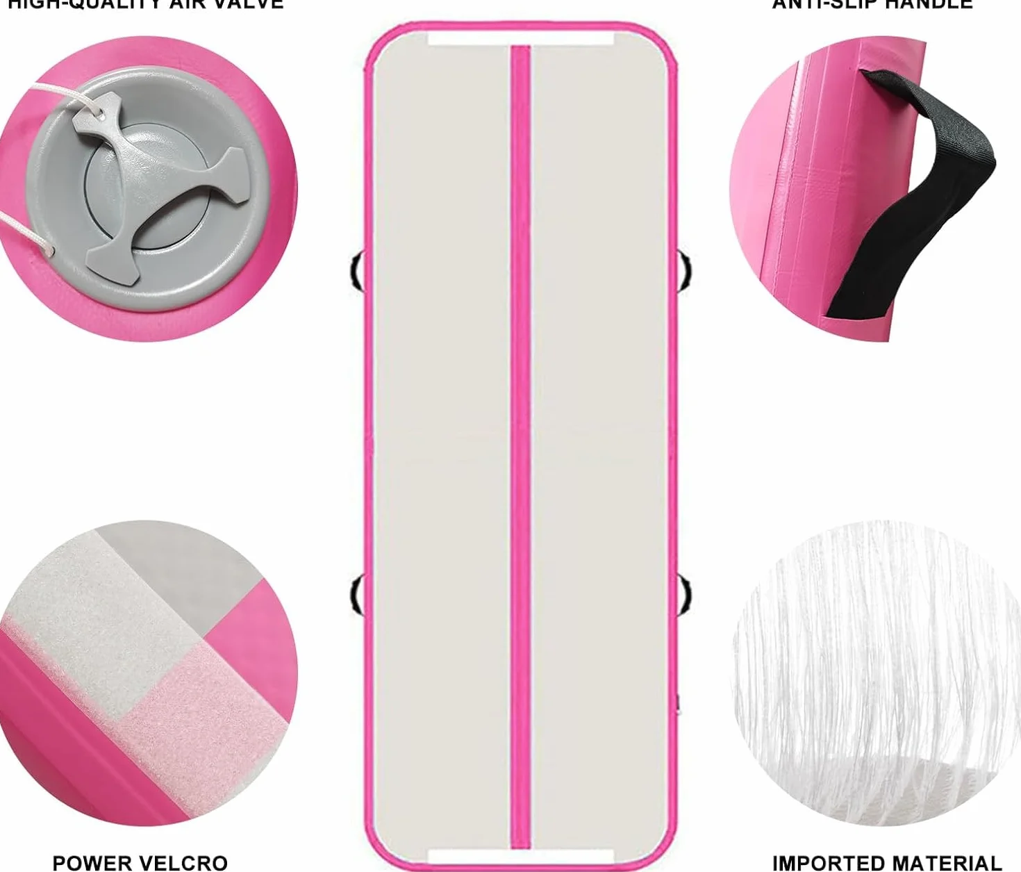 Esterilla inflable de gimnasia de aire de 10 pies con bomba eléctrica para gimnasio, hogar, exterior