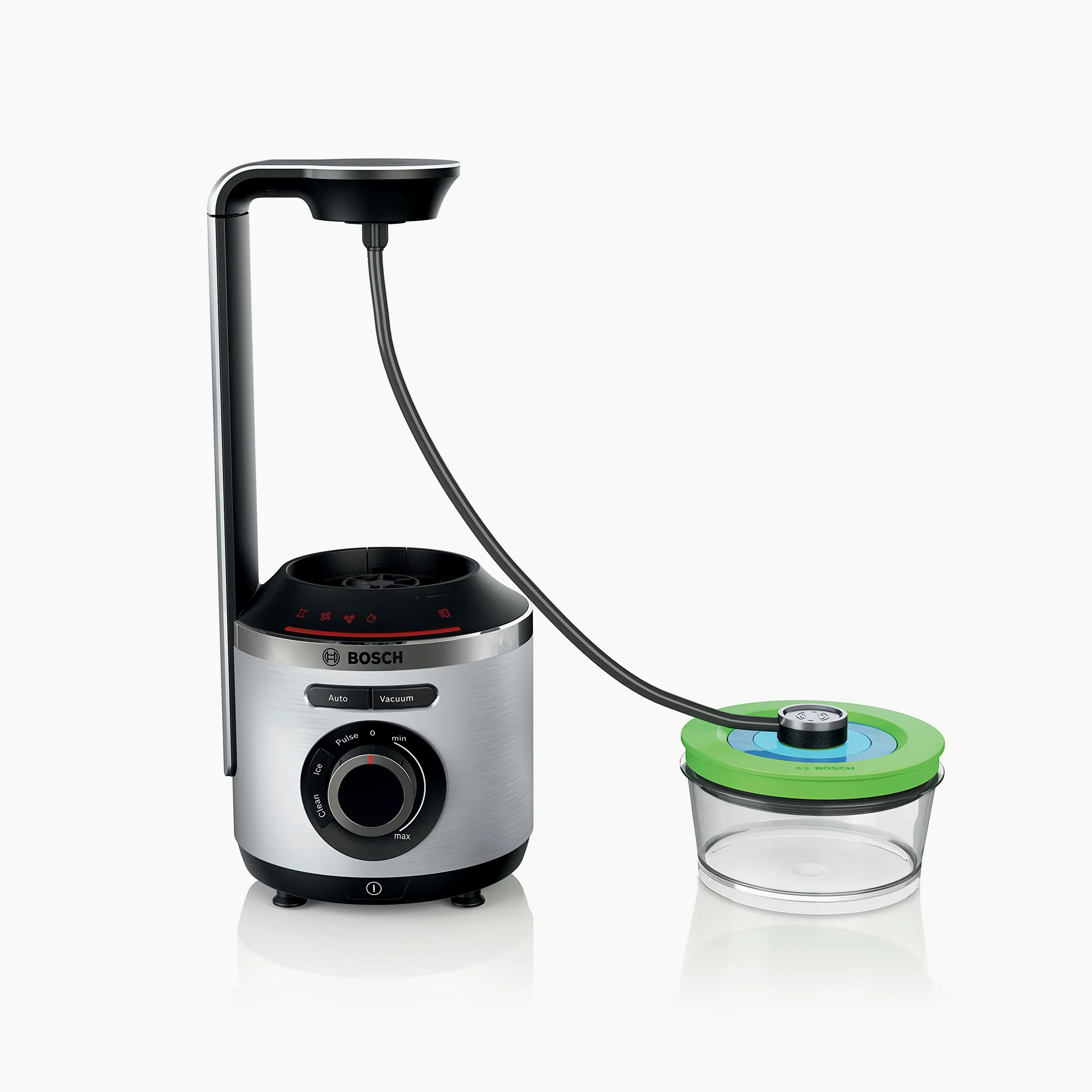 Bosch Hogar Bosch MMBV622M VitaMaxx - Batidora de vaso al vacío, con potencia de conexión 1000W, color plata, incluye Jarra de plástico tritán 1,5L y recipiente de vacío 0,75L