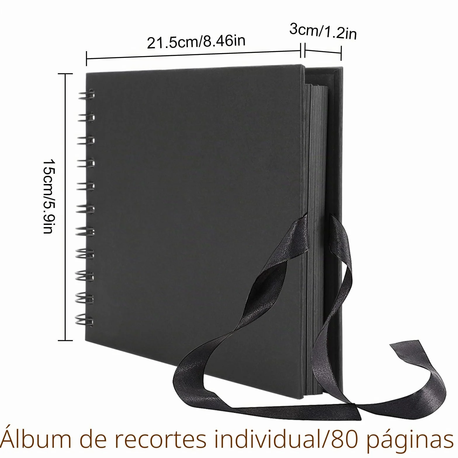 Album de Fotos Scrapbook Espiral 80 Páginas para Pegar y Escribir - 215 * 150mm DIY Scrapbooking Album para Bebé y Regalo de Cumpleaños