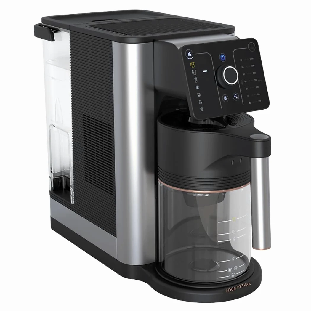 Aqua Optima Máquina de café por goteo Aurora con agua filtrada y dispensador instantáneo. Incluye filtro Evolve+ de 30 días. Ahorro de energía, ajuste de temperatura y cantidad de agua. Plug & Go.