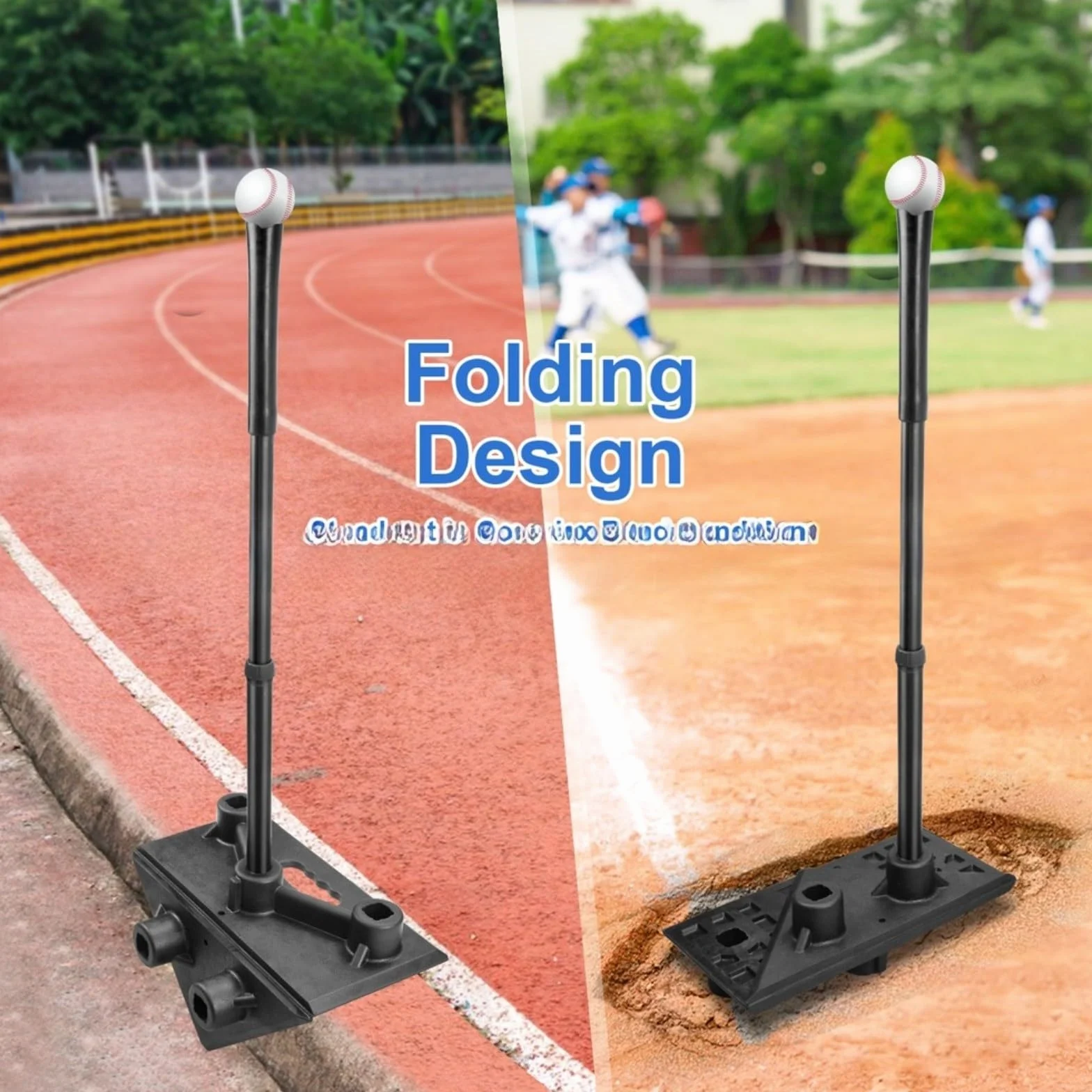 Camiseta ajustable de béisbol y sóftbol con soporte de bateo de tubo de hierro plegable para entrenamiento