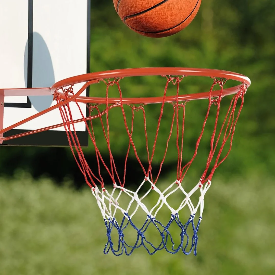 Redes de Baloncesto Tricolor, Red de Repuesto Resistente, para Deportes Interior y Exterior