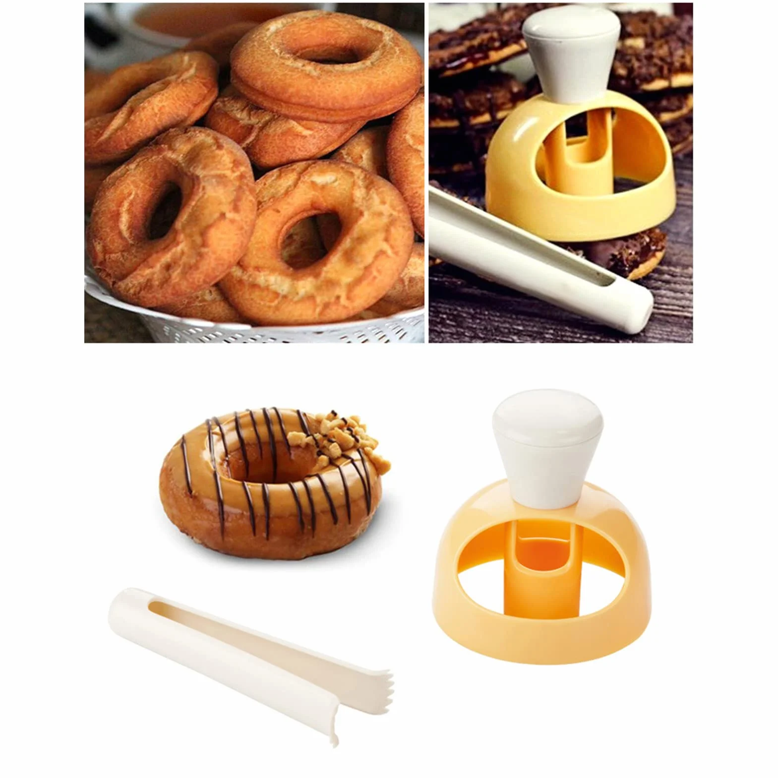 Molde para Donas con Pinzas para Mojar, Hecho De Plástico Reutilizable, Conveniente para Hacer Donas, Moldes para Donas para Cocina Y Restaurante