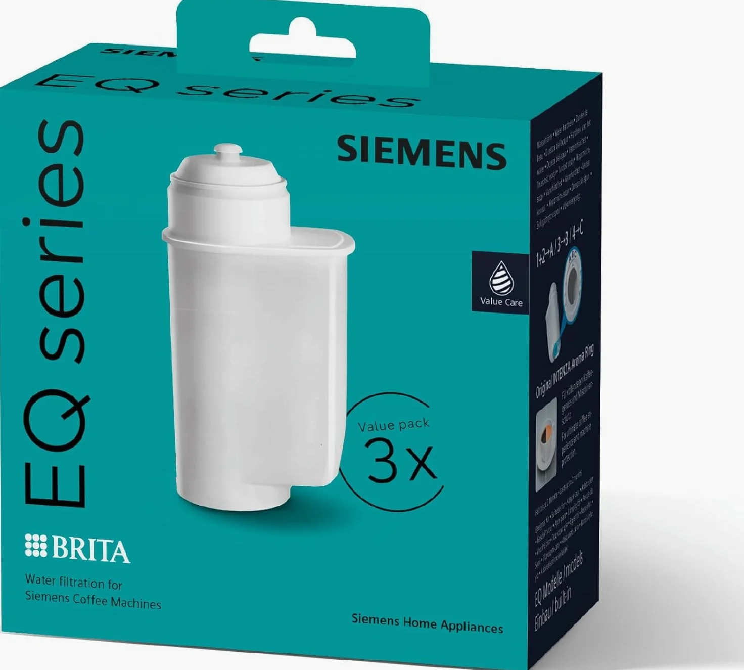 Krups Minimáquina de cápsulas de café NESPRESSO XN1101 Essenza | 1260W | blanco | Filtro de agua 0,7 litros y Siemens BRITA Intenza TZ70033A