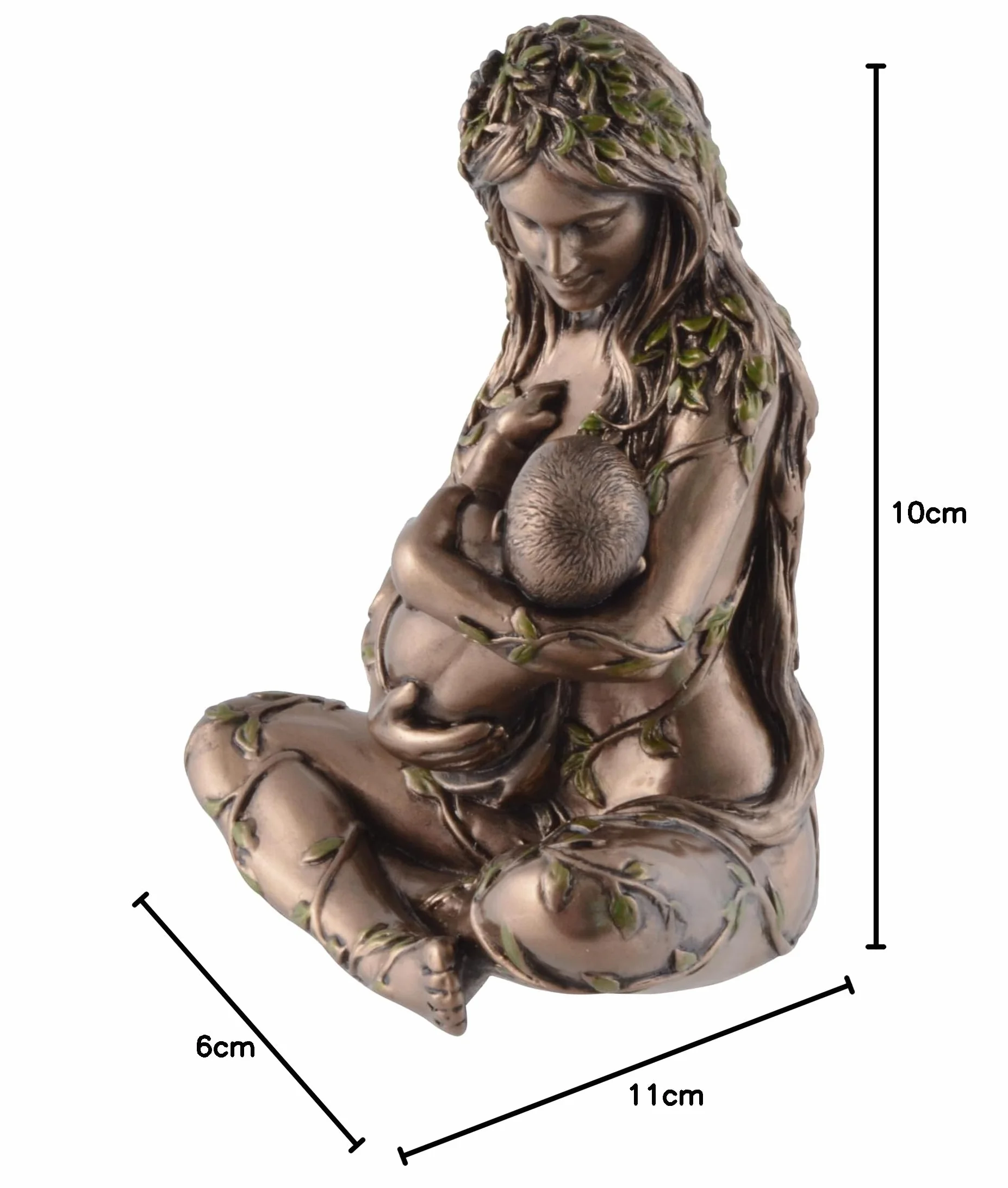 VOGLER Joh. Vogler GmbH Gaia - Figura de tierra con bebé en el pecho, color bronce