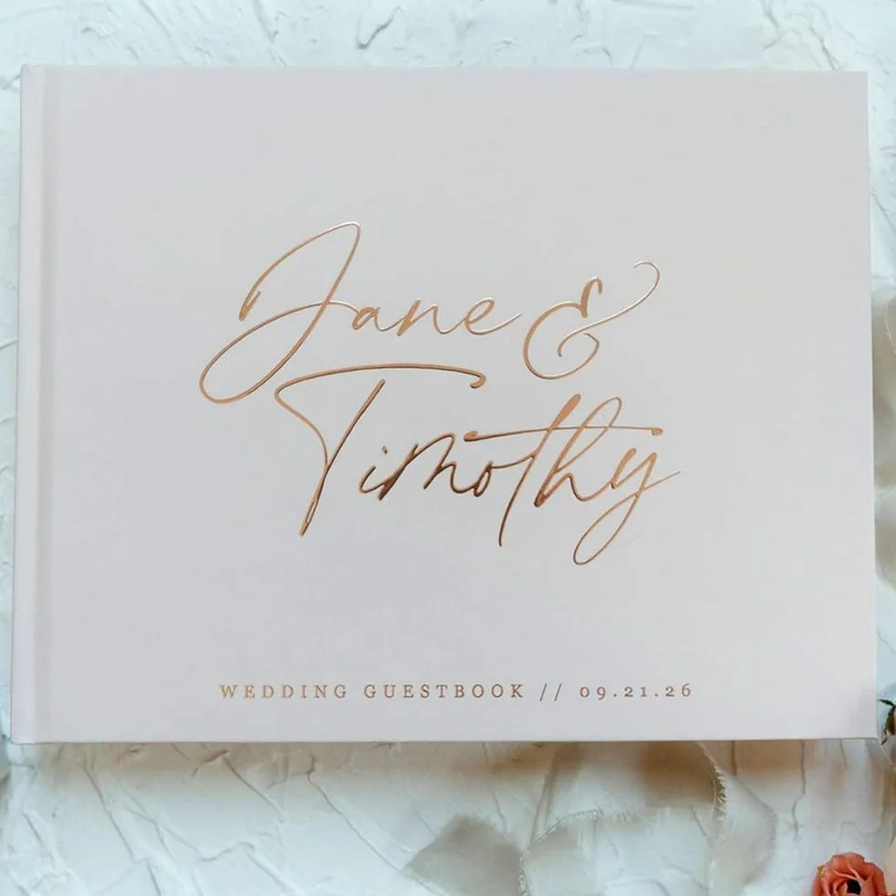 Personalizado Libro De Visitas Para Bodas Con Nombre/Fecha, Bautizos O Fiestas De Cumpleaños Libro De Visitas, Páginas Libro De Firmas Para Boda En Blanco