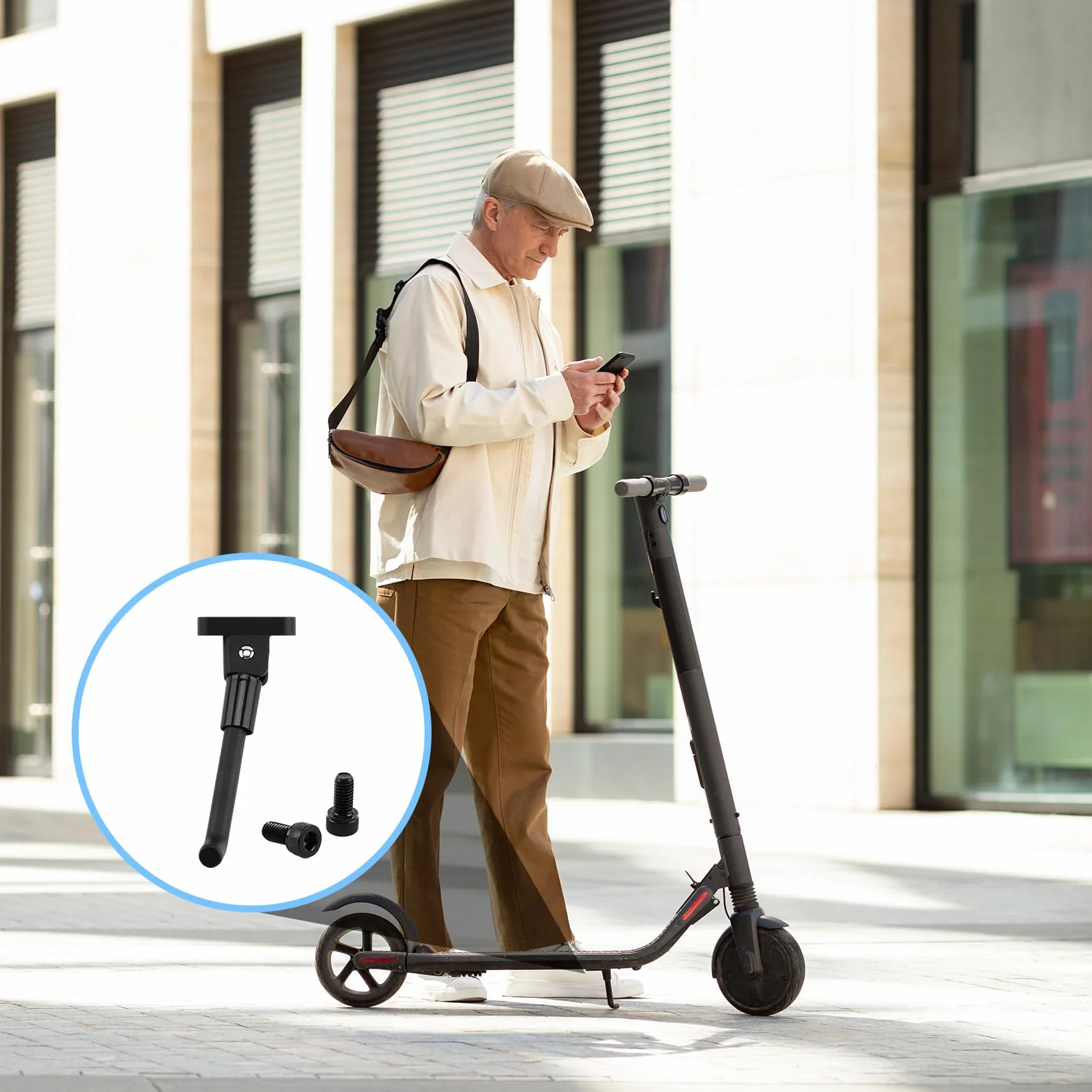 Xiaomi M365/Pro 2/1S/Scooter 3 Soporte Lateral para Scooter Eléctrico, Negro