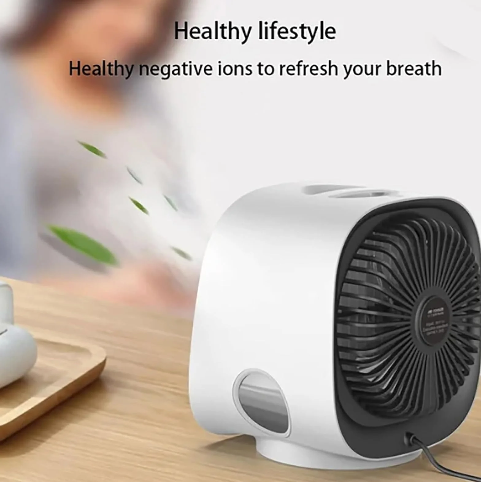 Oribreeze - Aire acondicionado, enfriador de aire Oribreeze, aire acondicionado portátil, enfriador de aire evaporativo para el hogar, oficina, dormitorio (blanco)