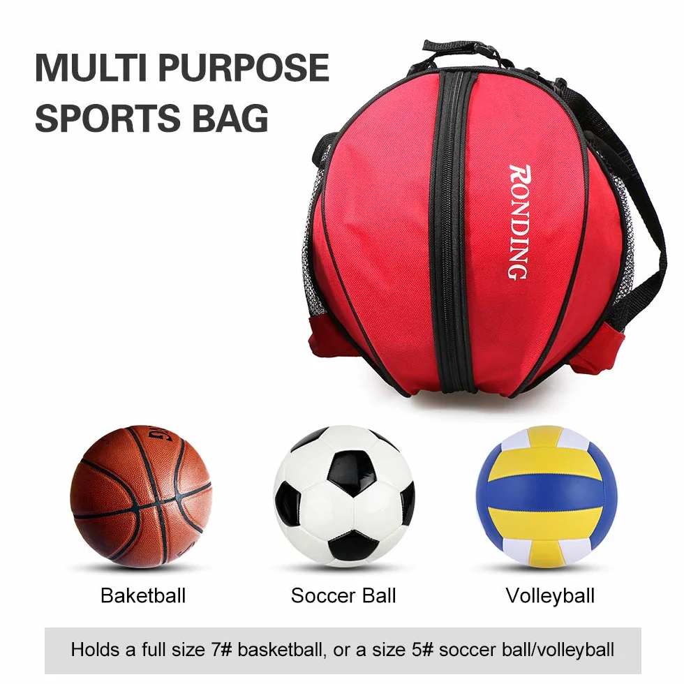 Lixada Bolsa de Baloncesto Portátil Bolso de Hombro Redondo para Deporte
