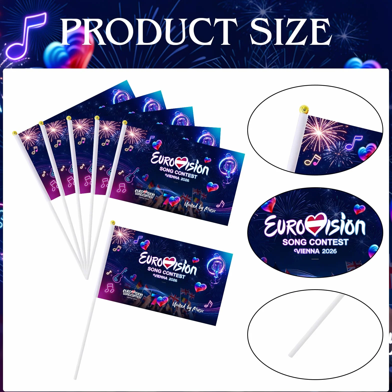 Eurovisión 2026 decoraciones fiesta mini banderas hechas a mano Concurso Canción