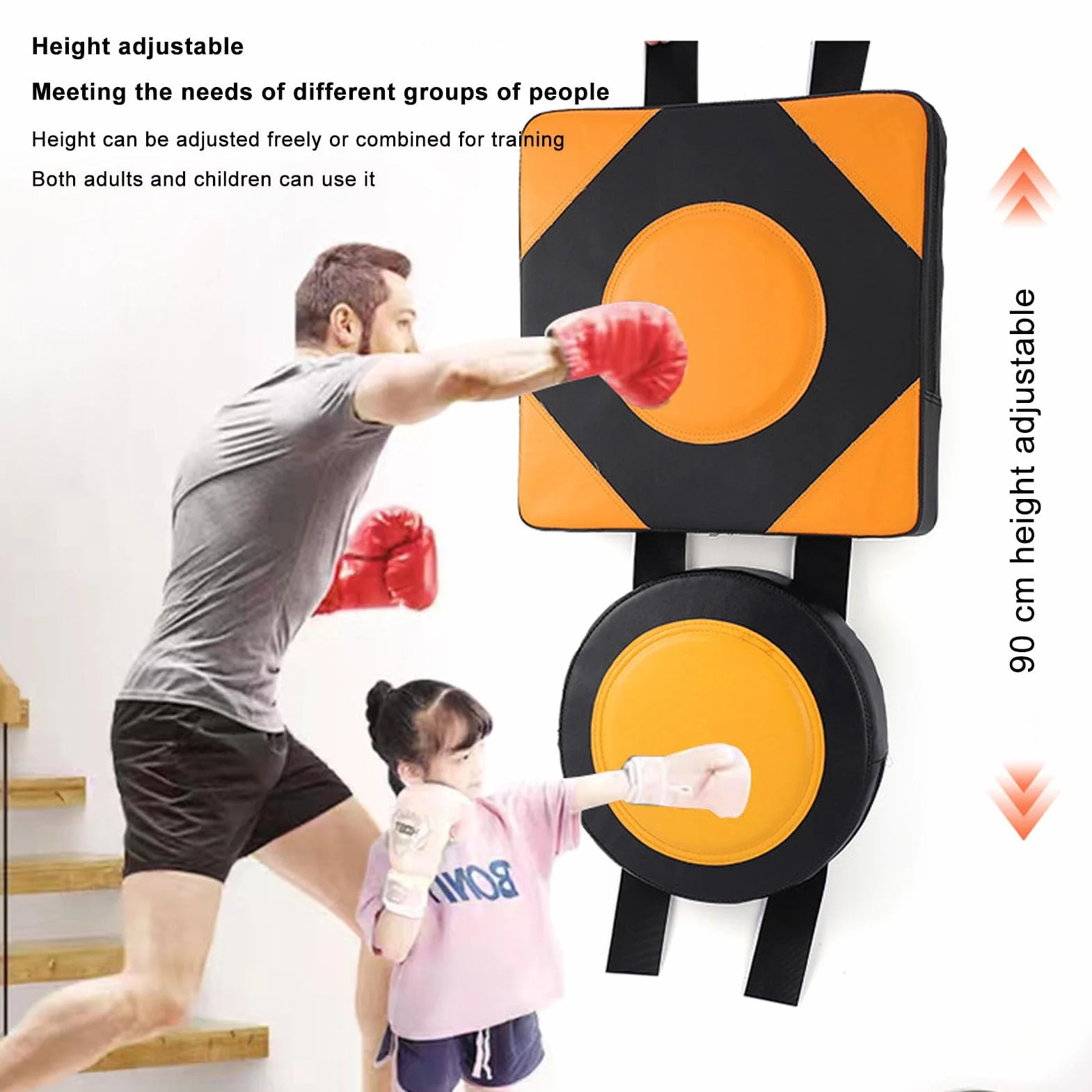 Almohadilla de Boxeo de Pared 38x38x7cm Portátil Ajustable Cuadrado Esponja Alta Elasticidad