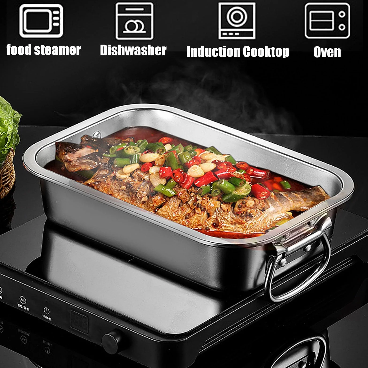 Recipiente apilable para gastro de 32 x 22 cm, 7 cm de profundidad, suministro de alimentos, suministro de restaurante, sin BPA, ideal para preparación de comidas, nizat de cocina, plástico pesado