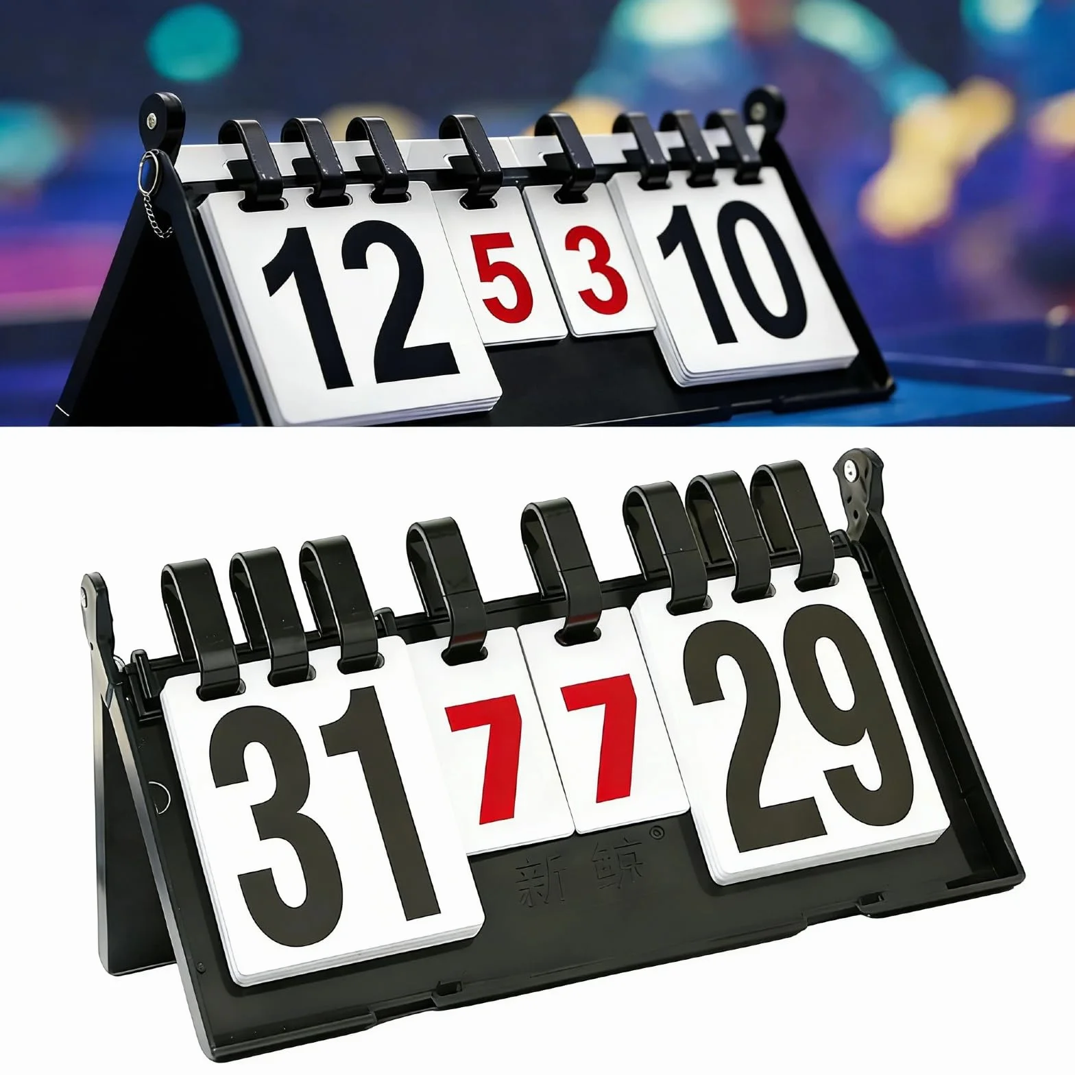 Marcador Deportivo Flip 4 Dígitos Portátil Puntuación Plegable 38x21cm Baloncesto Fútbol Béisbol Tenis