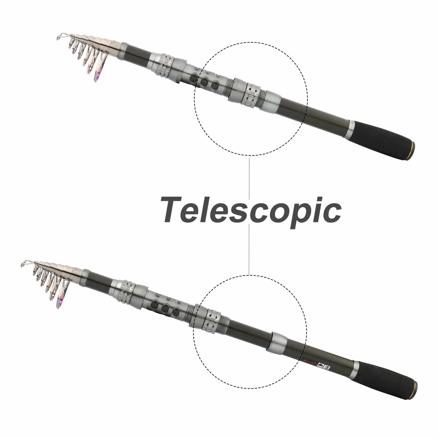 Sougayilang Angelruten-Kombos zusammenklappbar Teleskop-Angelrute mit Spinnrolle für Erwachsene Süßwasser
