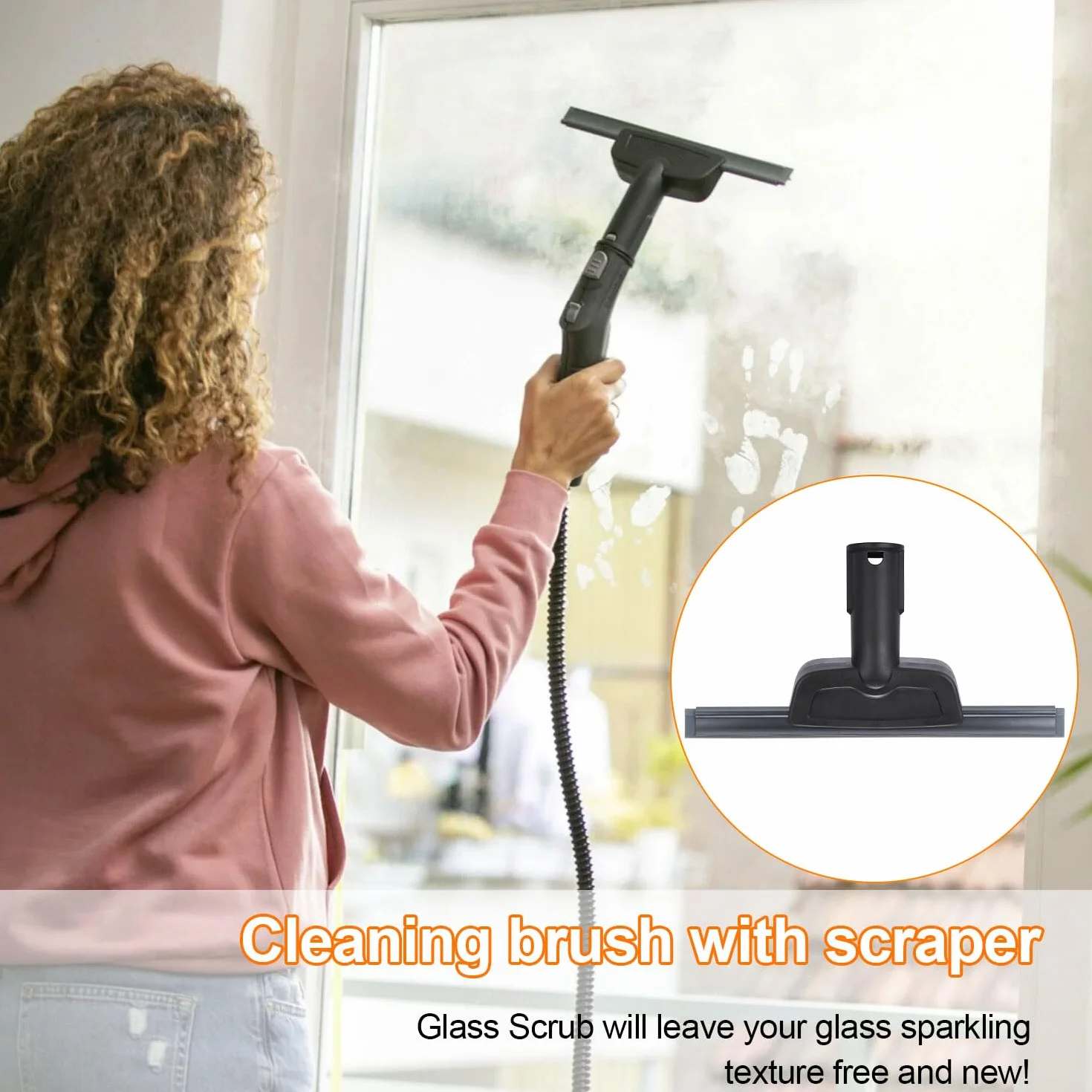 13 Limpieza a Vapor Accesorios, Compatible Con Karcher SC1 SC2 SC3 SC4 SC5，Contiene Juego De Cepillos Redondos Boquilla Ventana Escobilla De Goma Cepillos Conjuntos Repuestos