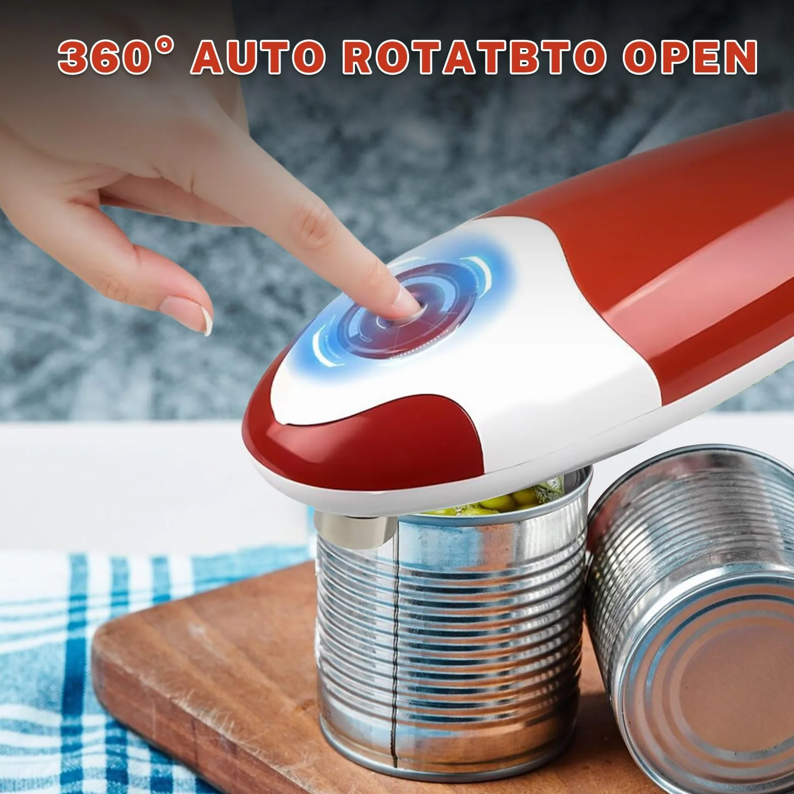 Abrelatas eléctrico, abrelatas manos libres, abridor de latas eléctrico de un solo toque con borde liso y sin lastimar las manos, abrelatas automático para personas mayores, artritis y chef, pilas no