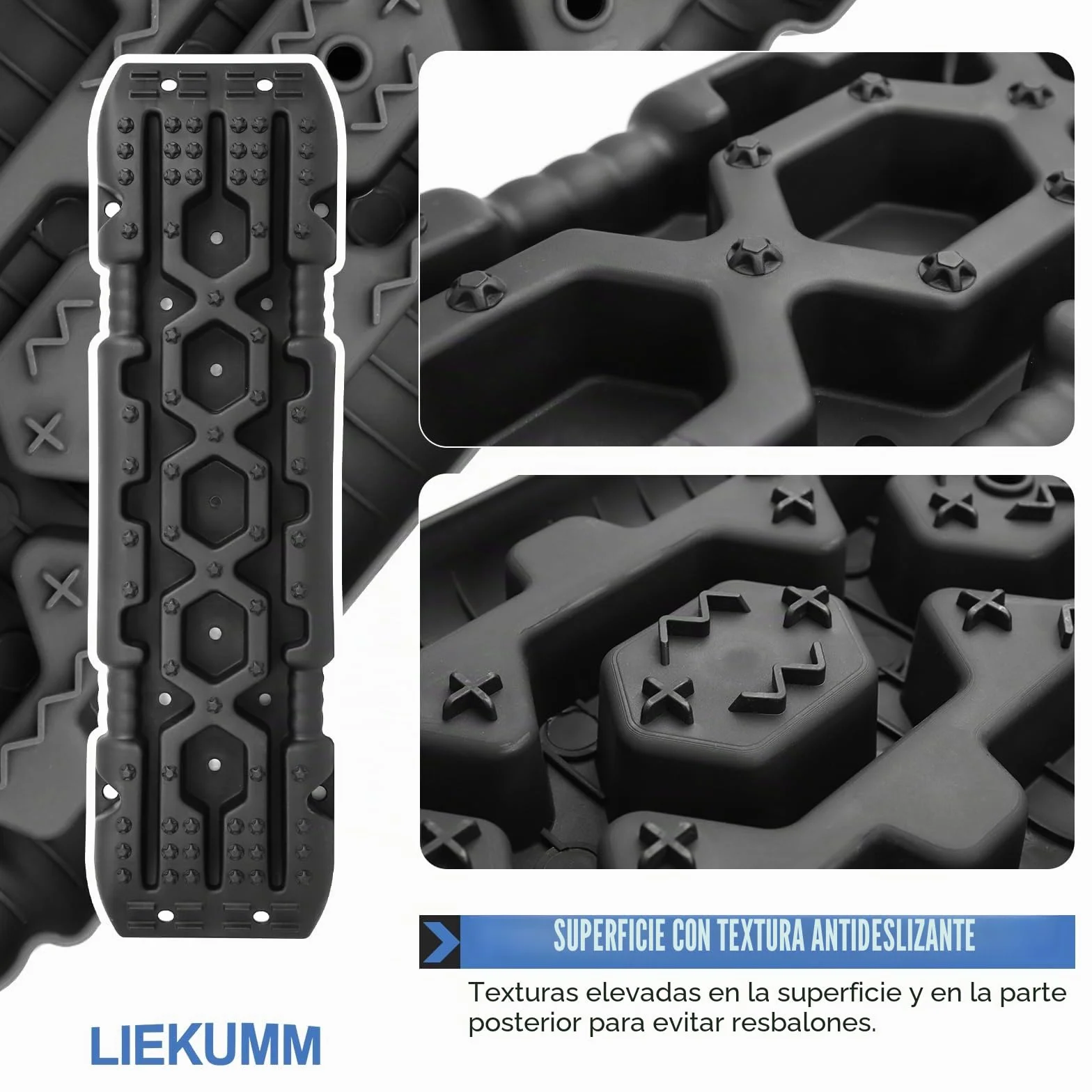 LIEKUMM 2 x hojas de arena todoterreno ayuda a la tracción para la nieve, todoterreno, 10 T, para la recuperación de coche, camión, 105 x 29 x 6 cm
