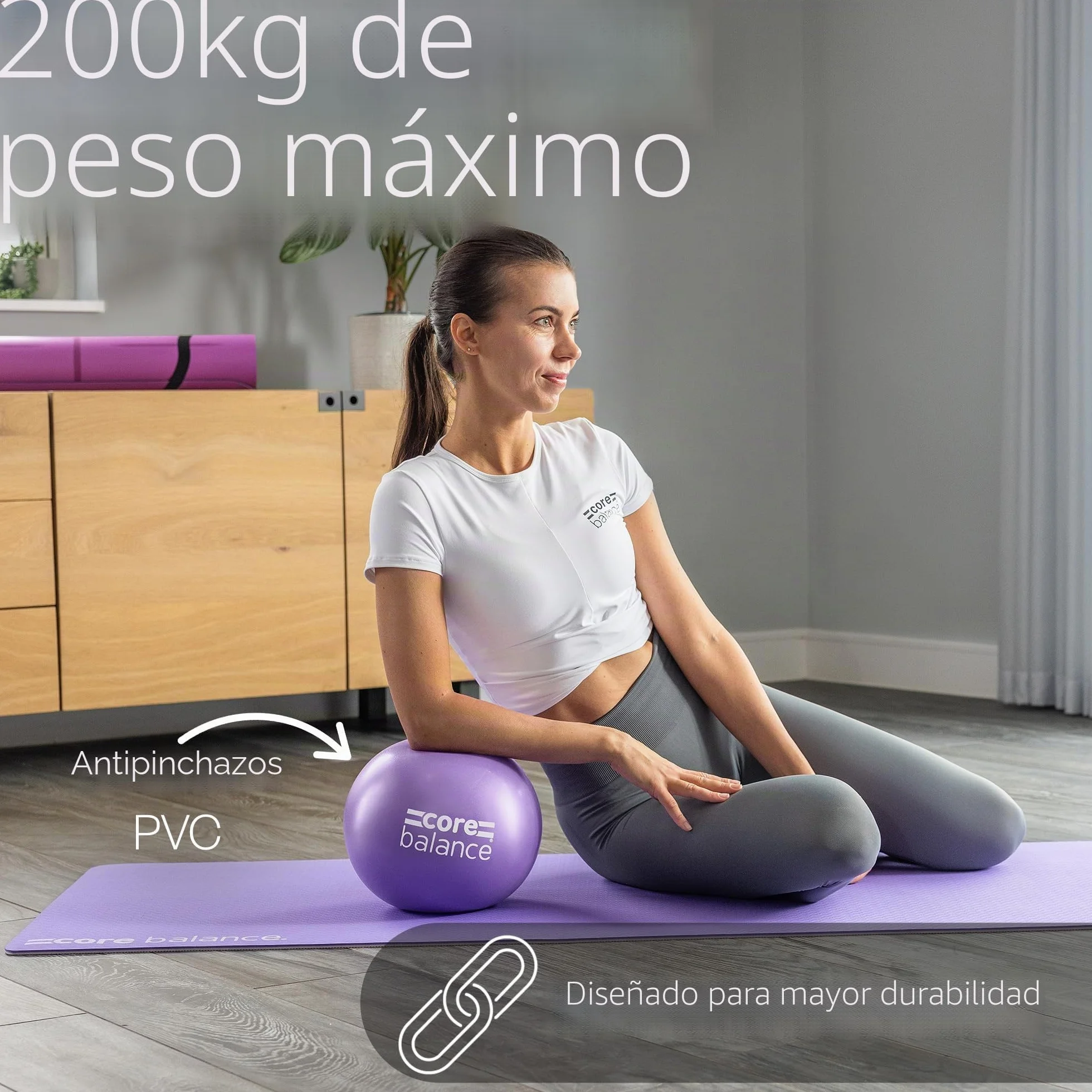 Core Balance Pelota de Pilates Pequeña Softball 23cm Antideslizante Anti Reventones PVC 200kg
