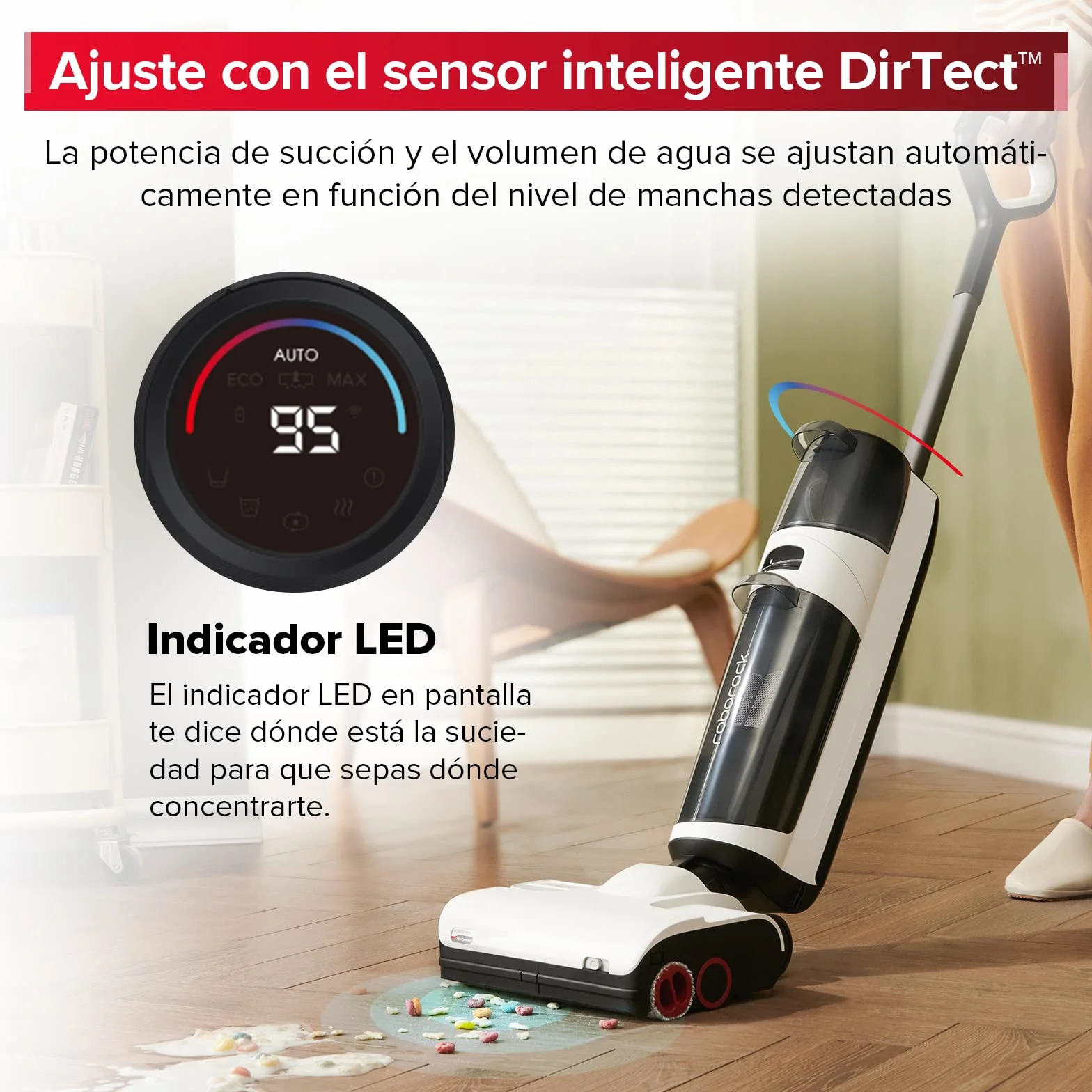 roborock Dyad Pro Aspiradora sin Cable en seco y húmedo, 17000pa Aspirador Escoba de Secado automático y autolimpieza con aplicación Inteligente y Tanques de Agua duales, para Suelos Duros