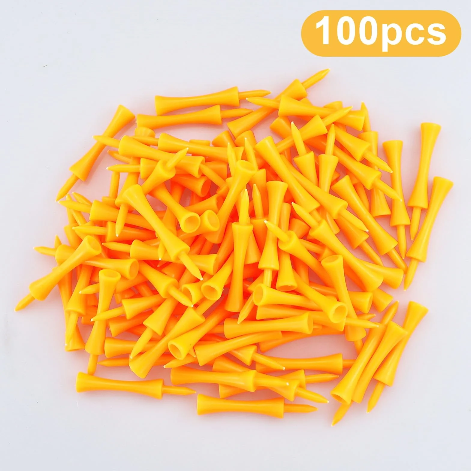 Golf Tees Naranja 70 mm Plástico 100 Piezas